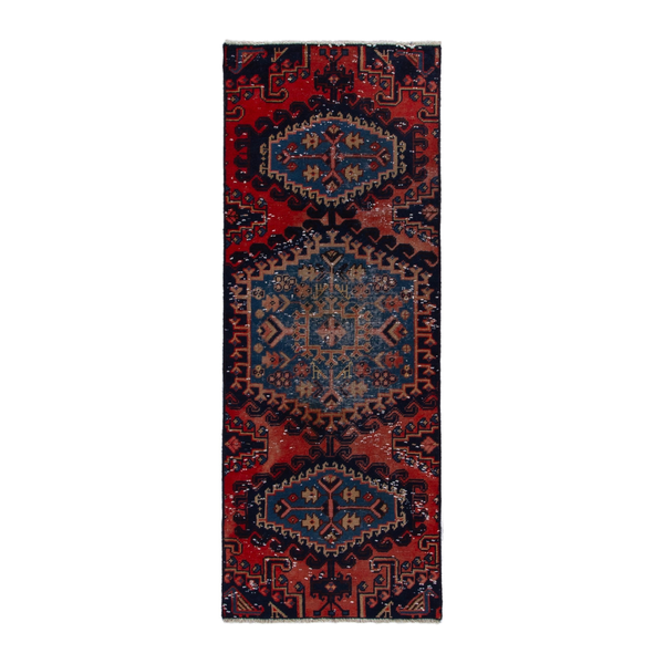 Persian Vist accent rug in deep red and burgundy, 2'2" x 5'8"