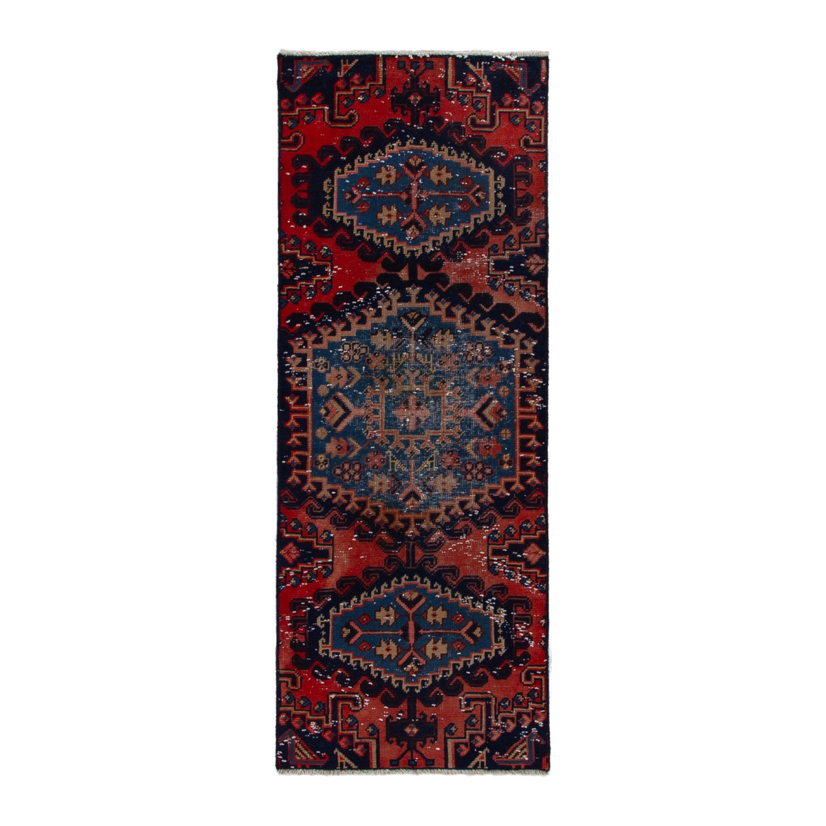 Persian Vist runner rug in deep red and burgundy, 2'2" x 5'8"