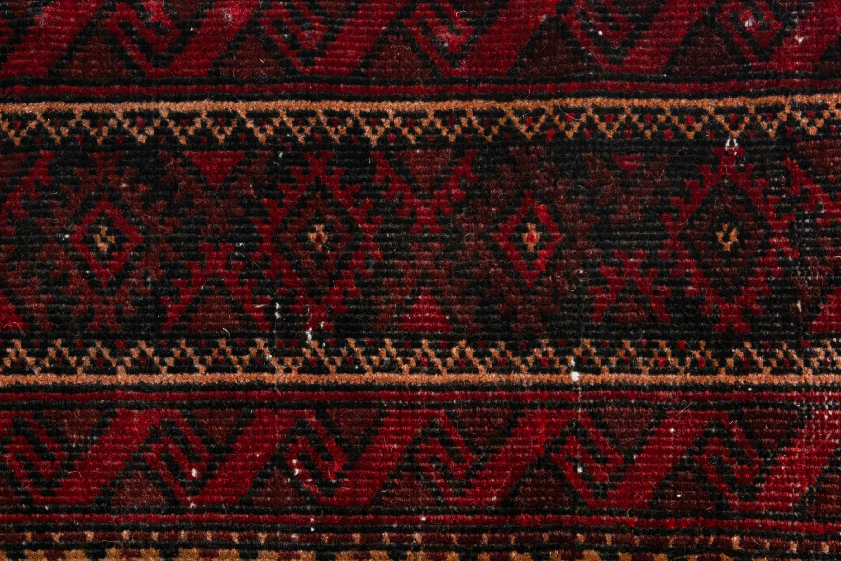 Persian Baluch accent rug in burgundy and deep red, view 12 of 17