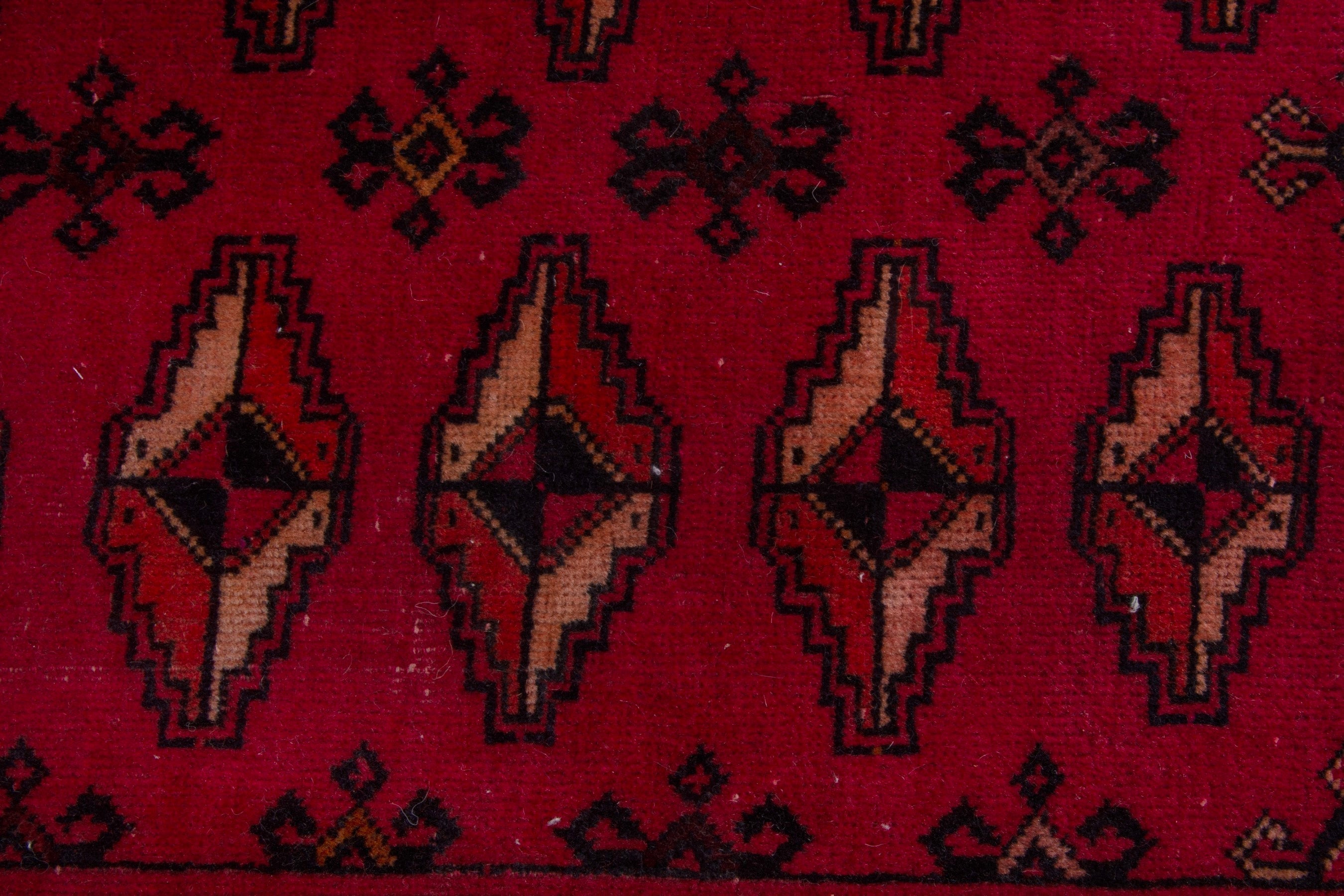 Persian Baluch accent rug in deep red and burgundy, view 13 of 17