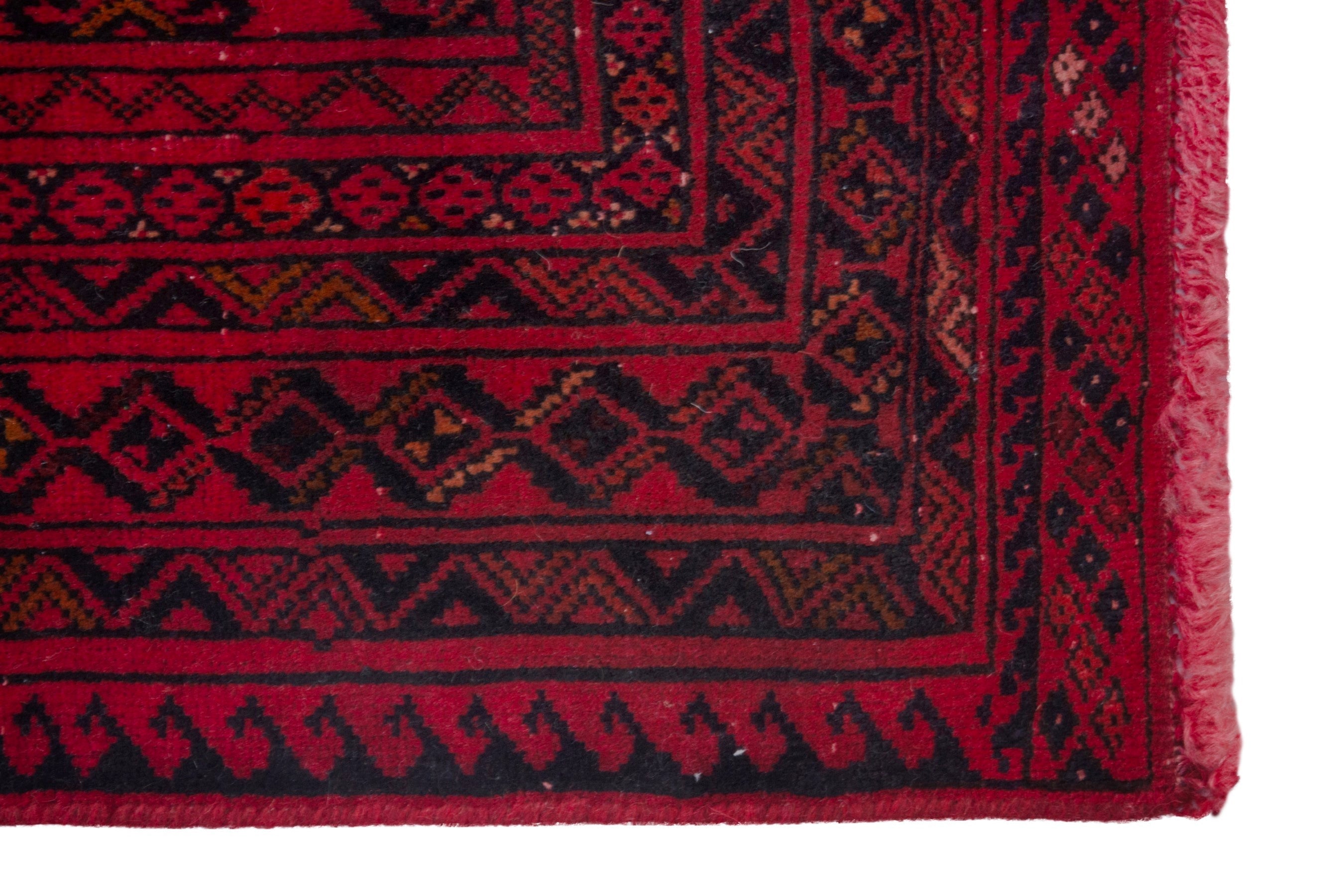 Persian Baluch accent rug in deep red and burgundy, view 10 of 17