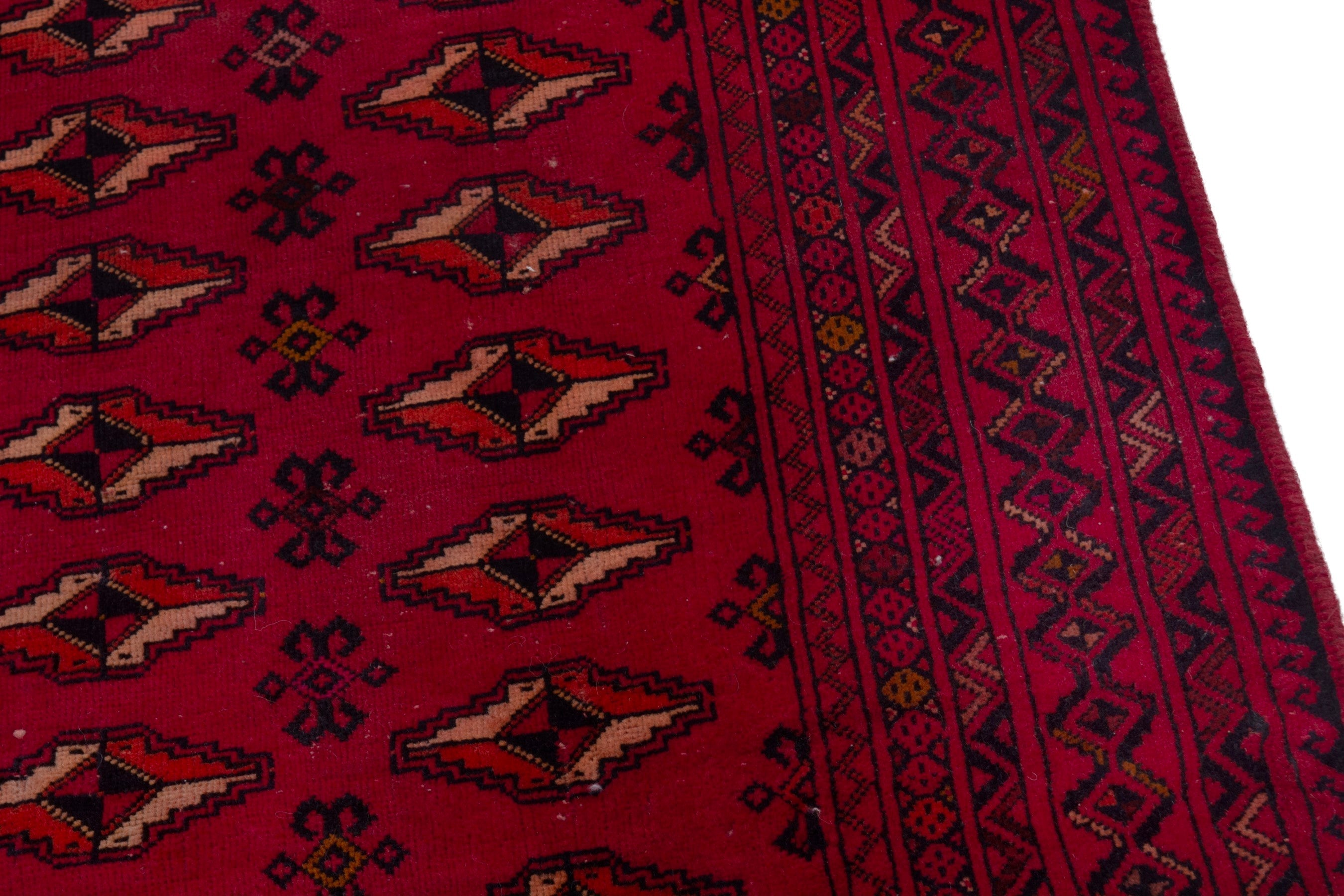 Persian Baluch accent rug in deep red and burgundy, view 9 of 17