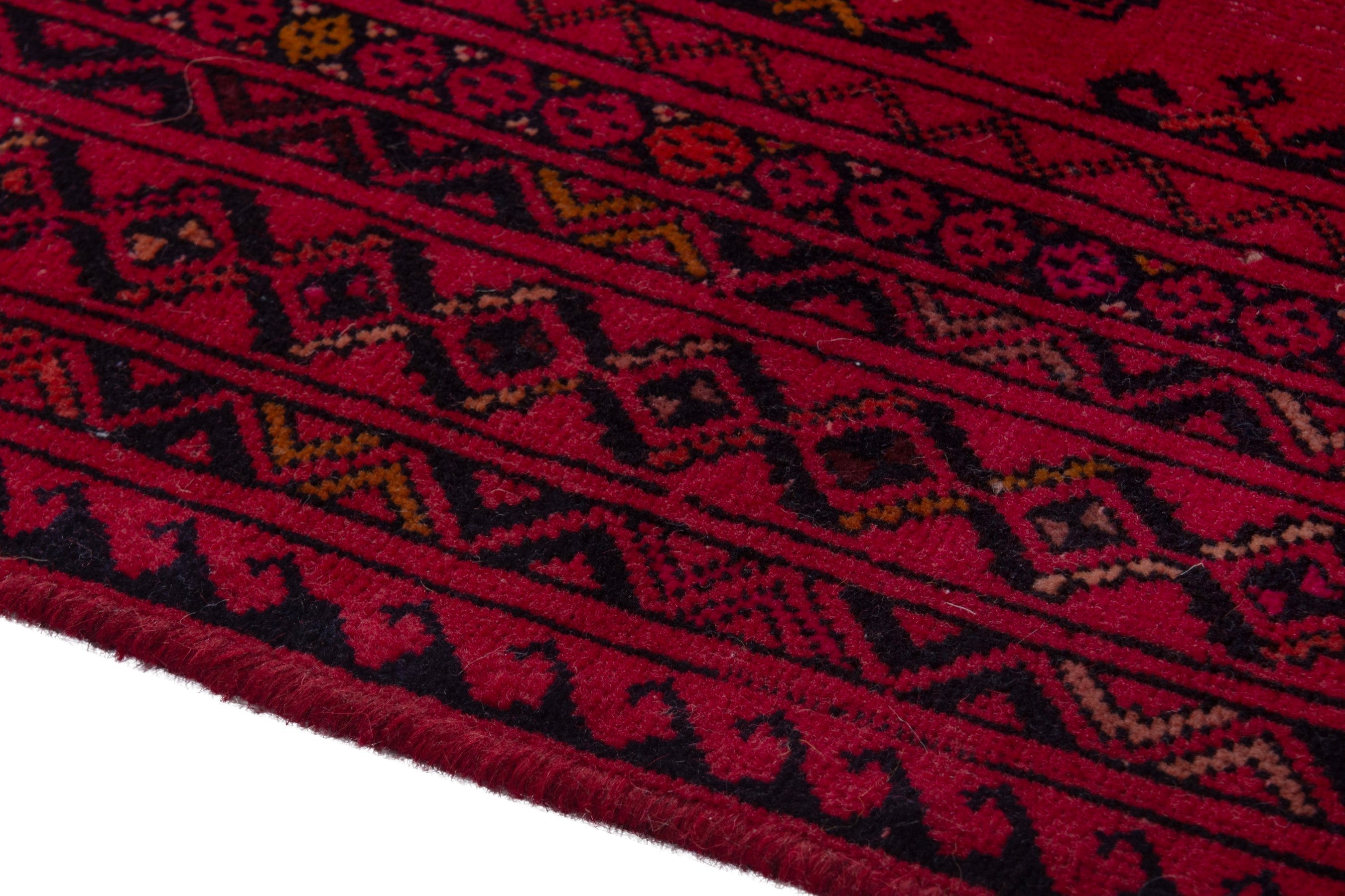 Persian Baluch accent rug in deep red and burgundy, view 5 of 17