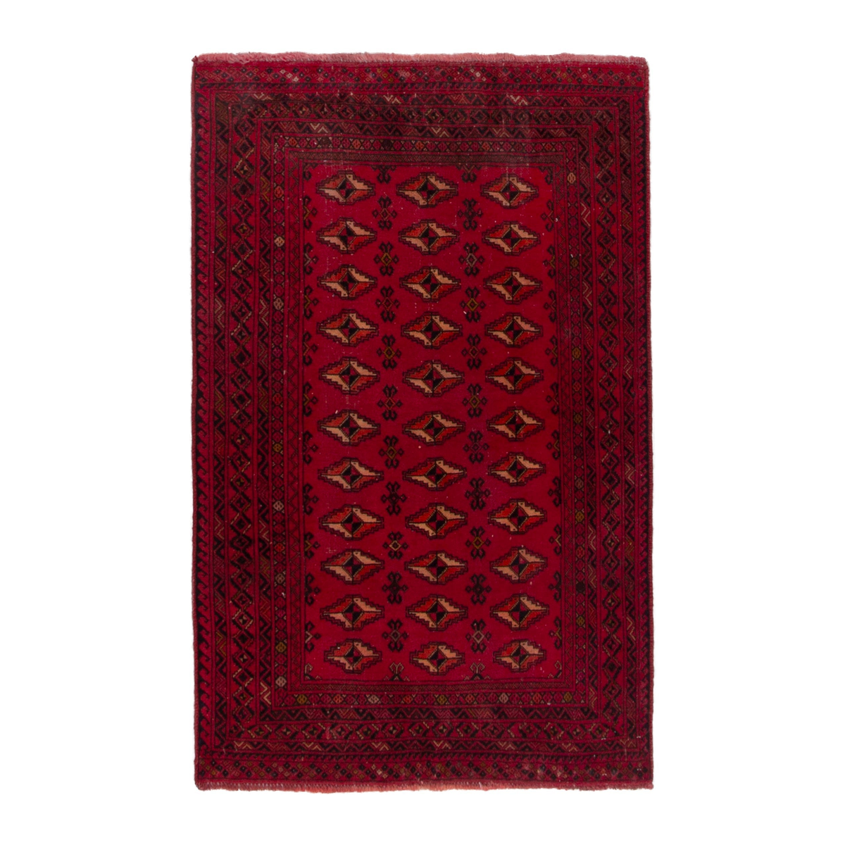 Persian Baluch accent rug in deep red and burgundy, 3'4" x 4'9"