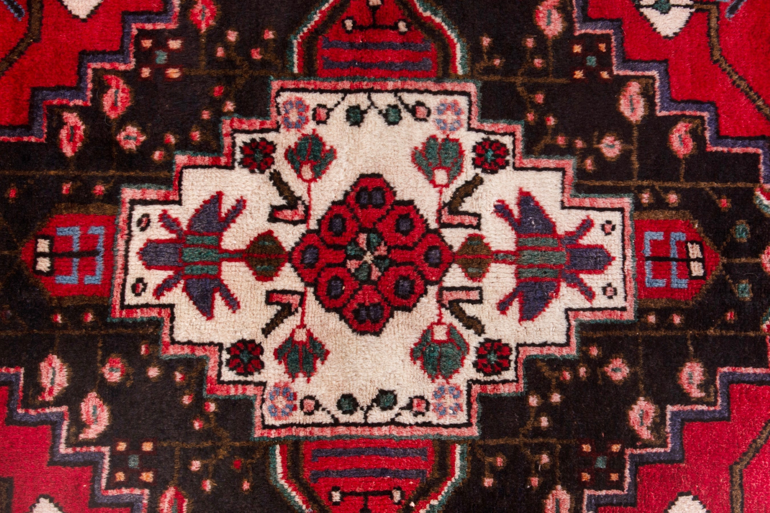 Persian Toyserkan accent rug in deep red and dark brown, view 11 of 17