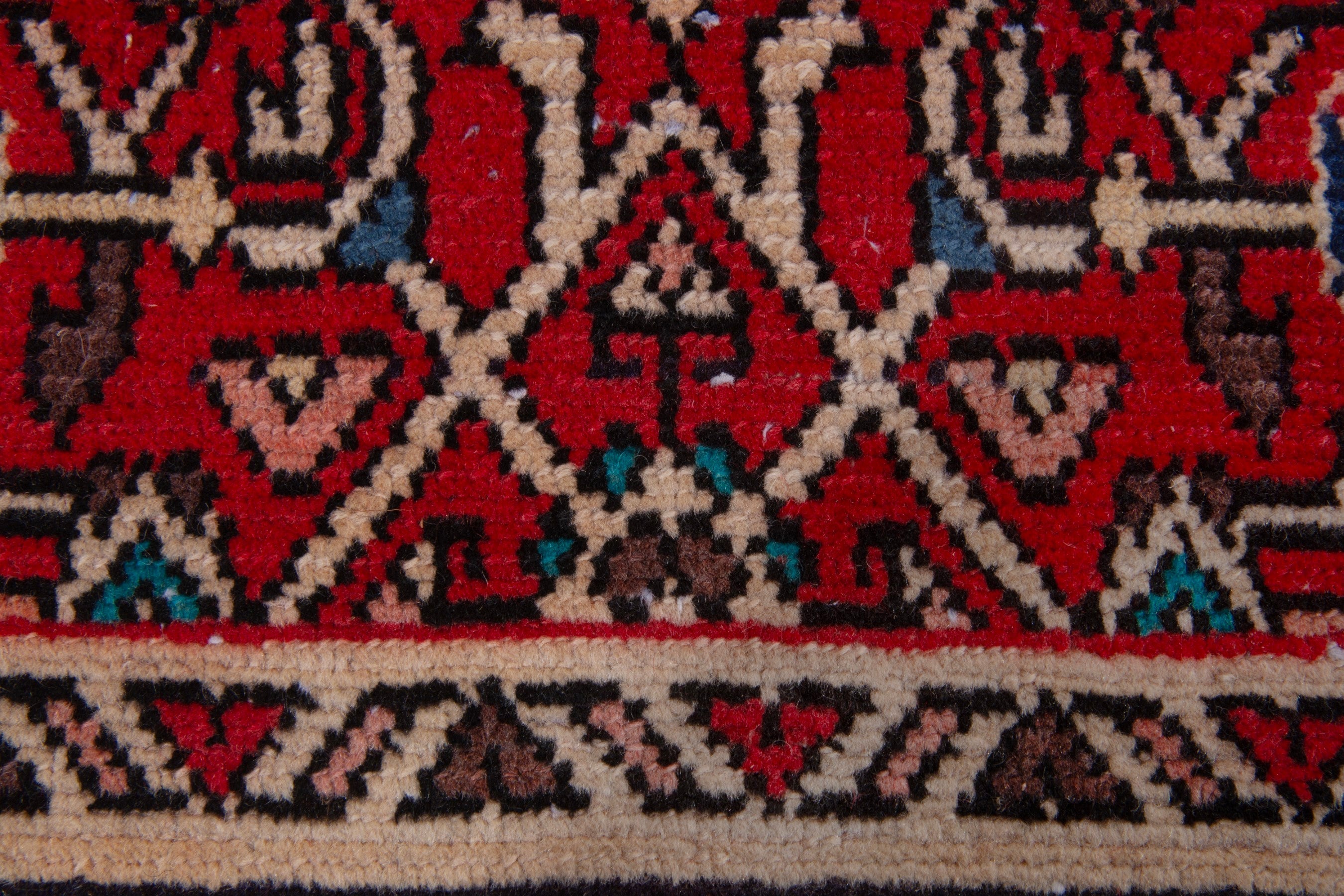 Persian Hamedan runner rug in deep red and burgundy, view 10 of 16