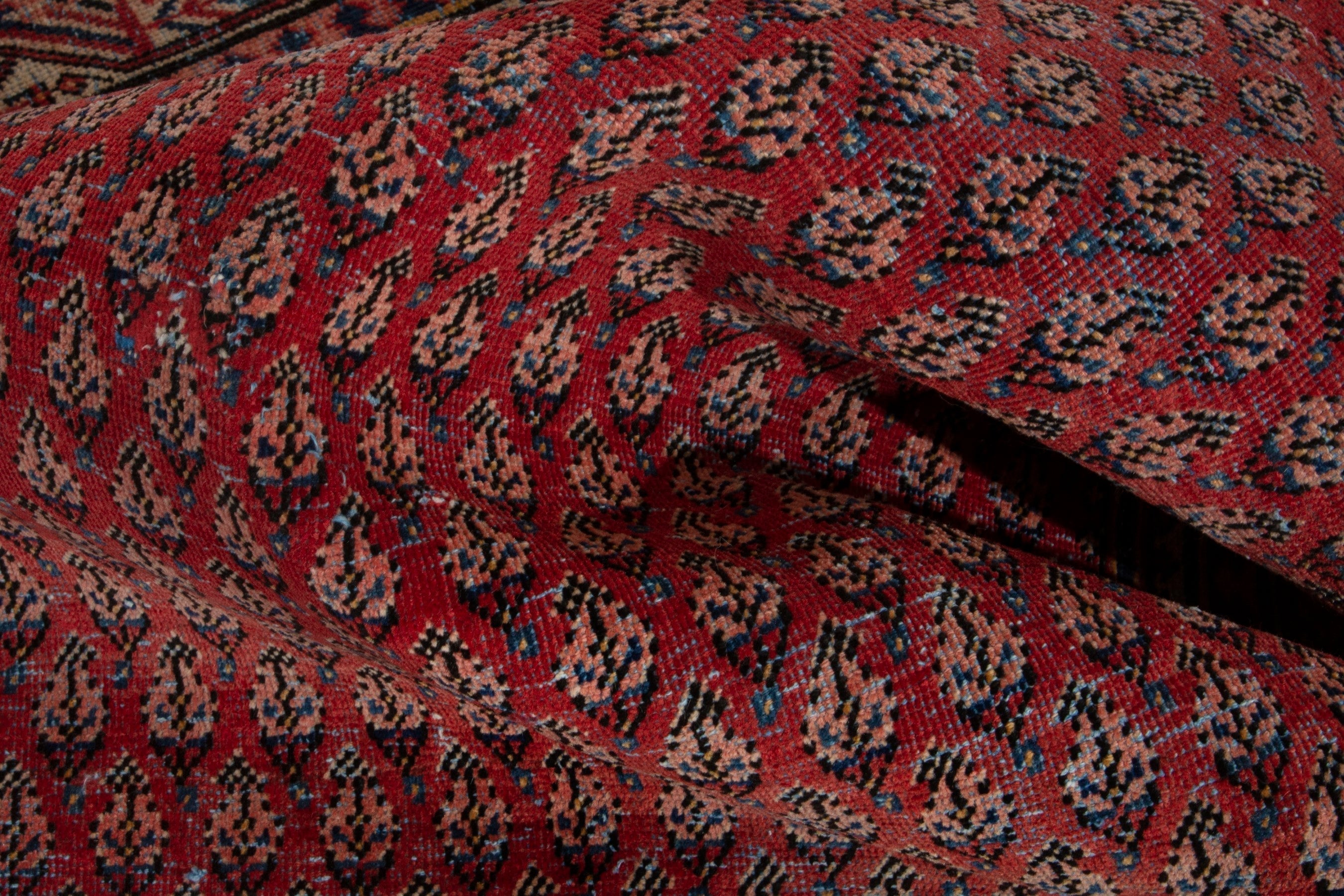 Persian Arak area rug in deep red and rust, view 17 of 18