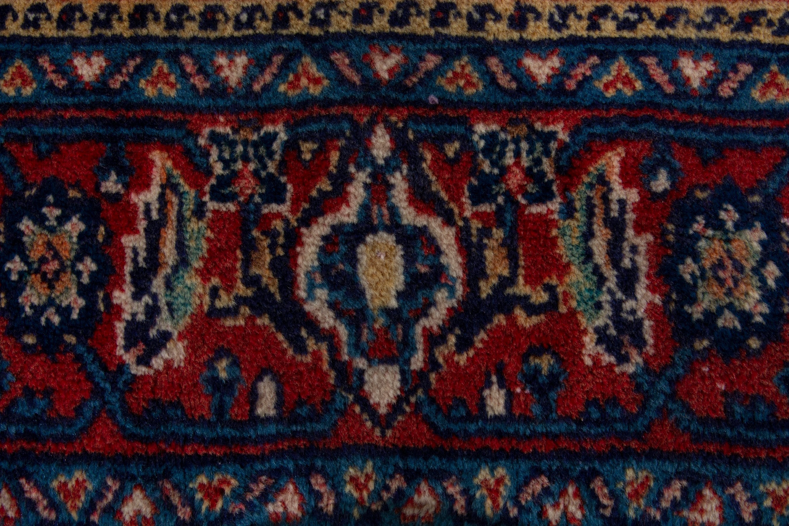 Persian Mahal area rug in navy and deep red, view 11 of 17