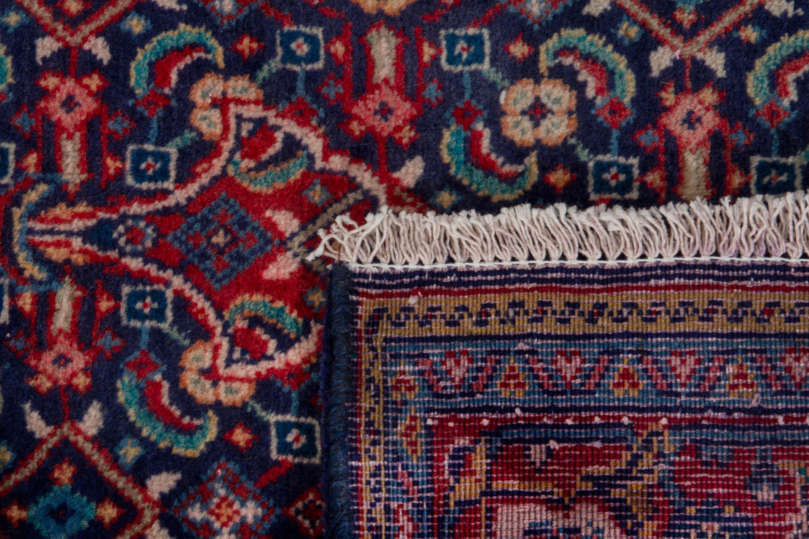 Persian Mahal area rug in navy and deep red, view 17 of 17