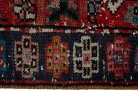 Persian Gharajeh runner rug in faded red and navy, view 12 of 17