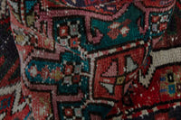 Persian Gharajeh runner rug in faded red and navy, view 14 of 17