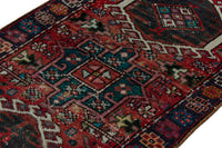 Persian Gharajeh runner rug in faded red and navy, view 5 of 17