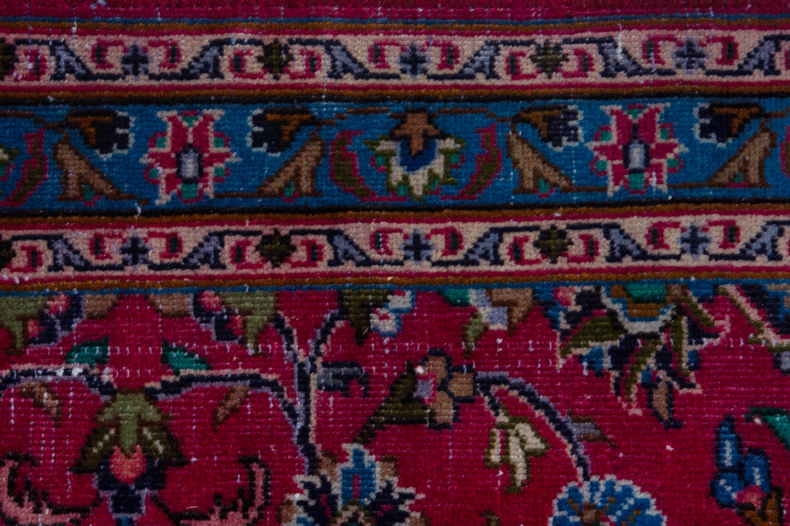 Persian Kashmar area rug in burgundy and navy, view 12 of 18