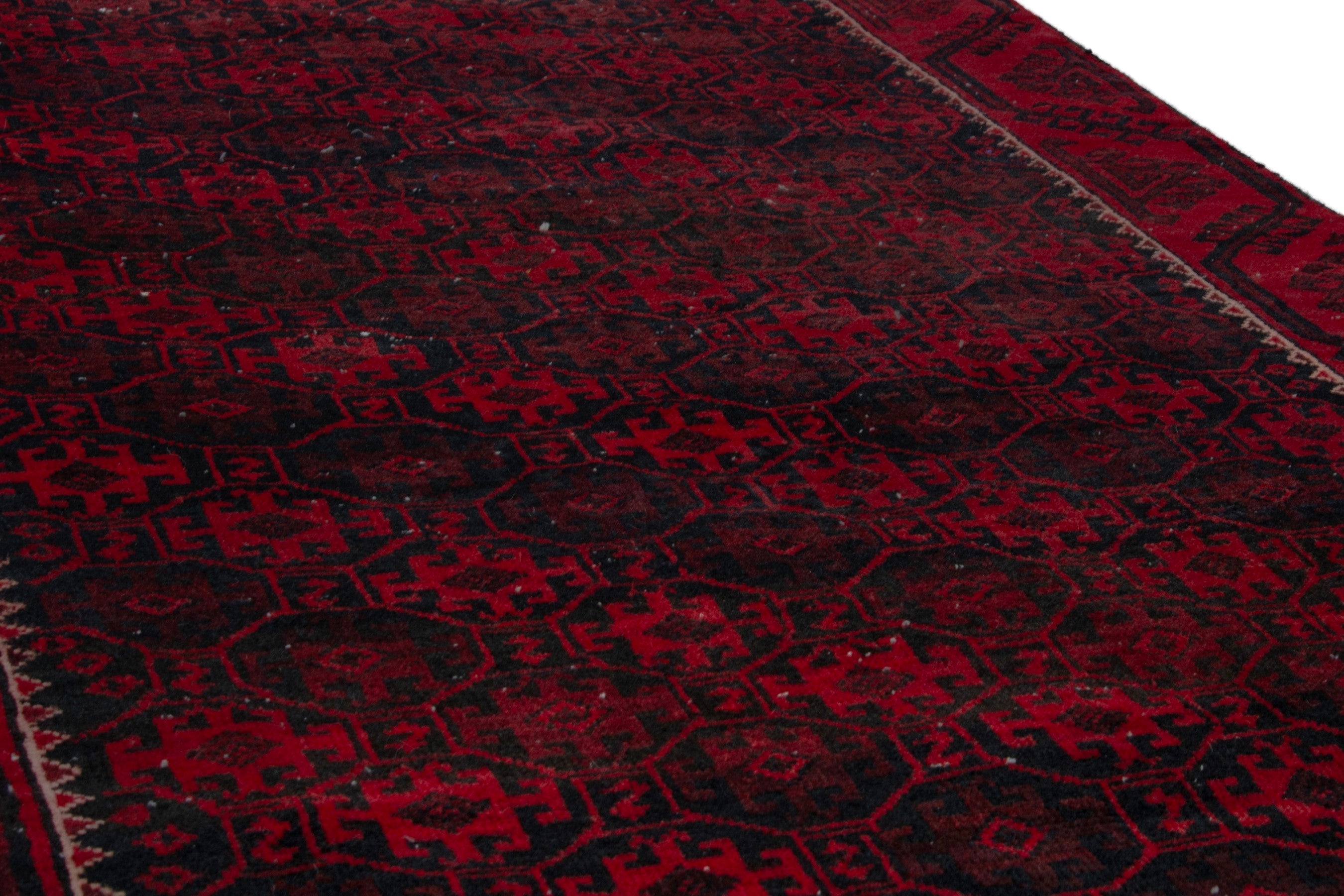 Persian Baluch runner rug in burgundy and deep red, view 8 of 17