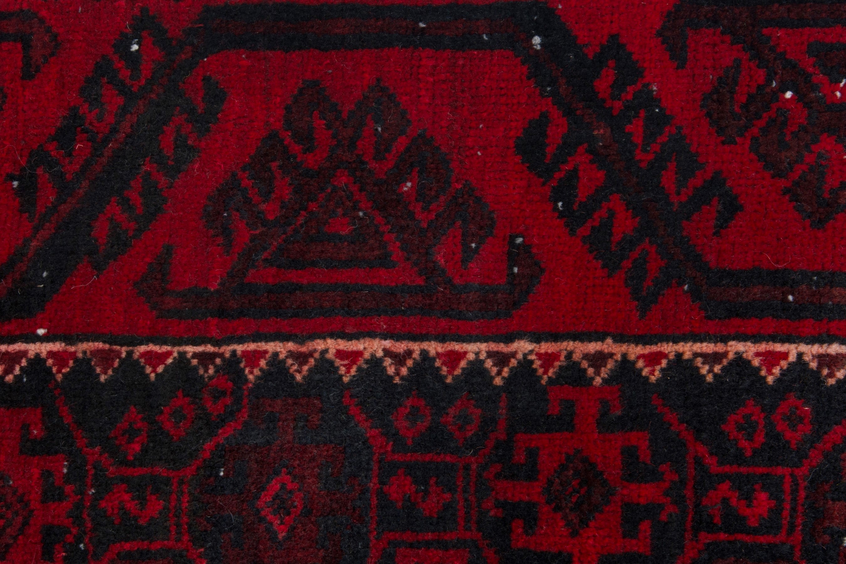 Persian Baluch runner rug in burgundy and deep red, view 13 of 17