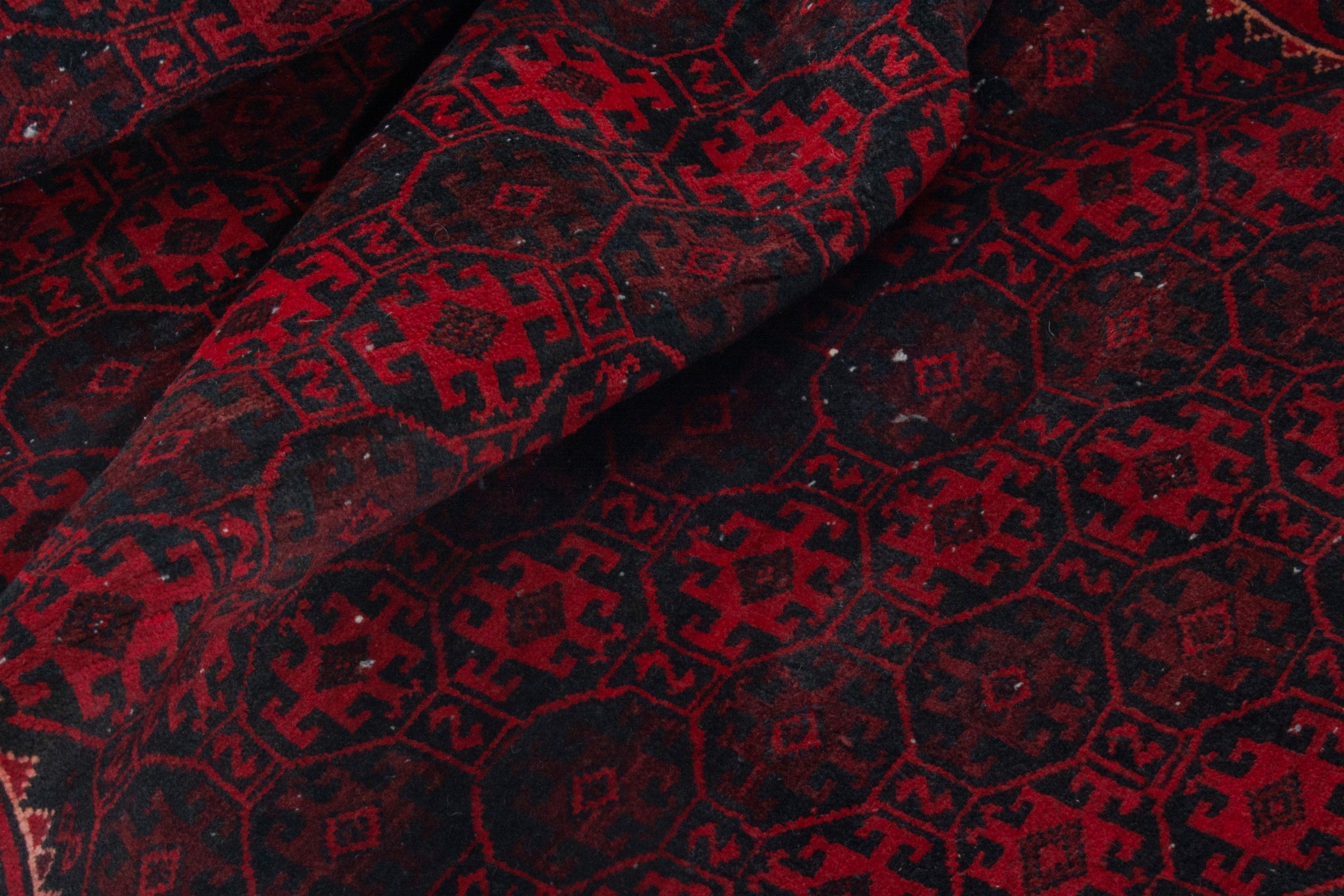 Persian Baluch runner rug in burgundy and deep red, view 14 of 17