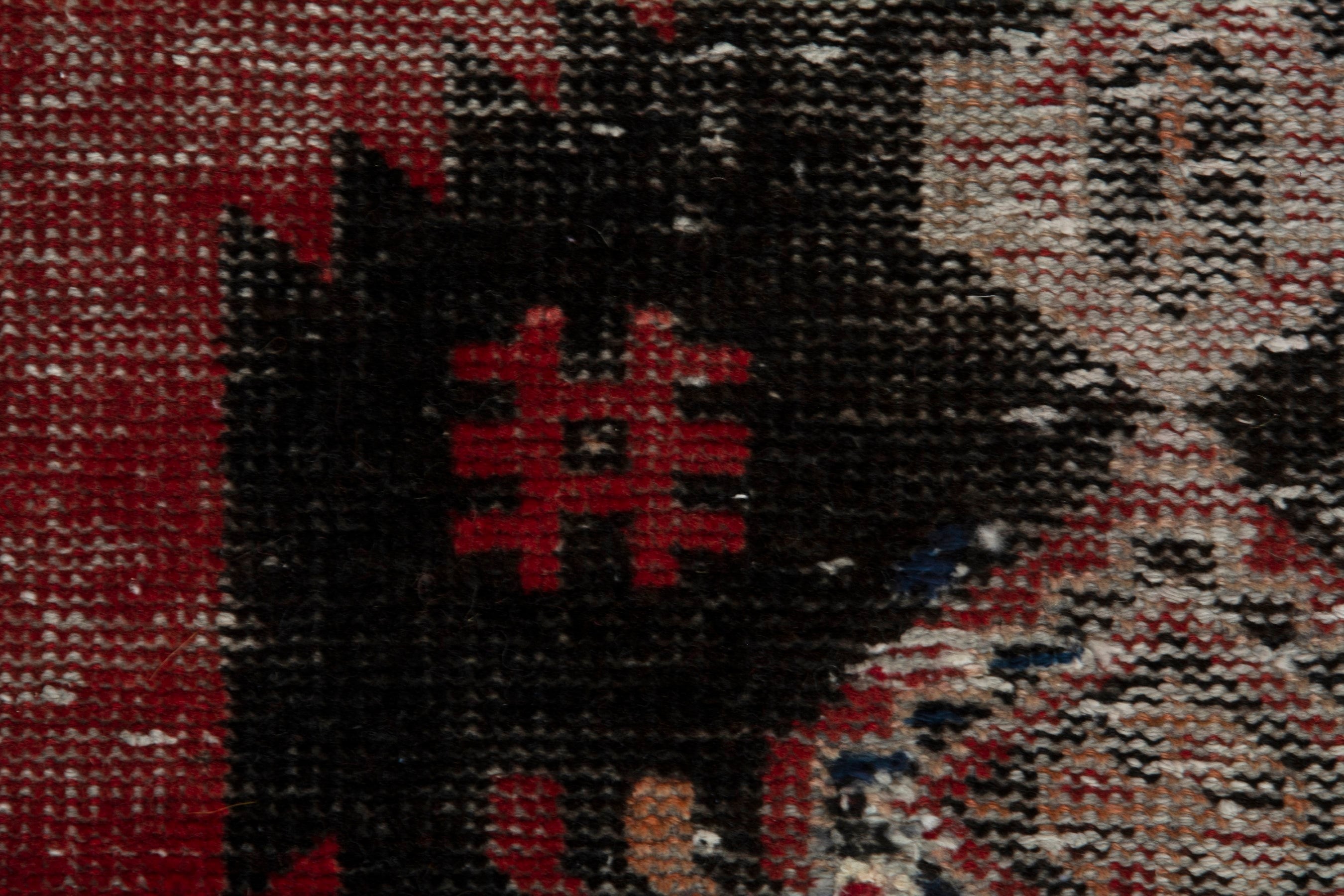 Persian Ferdos accent rug in faded red and deep red, view 10 of 16