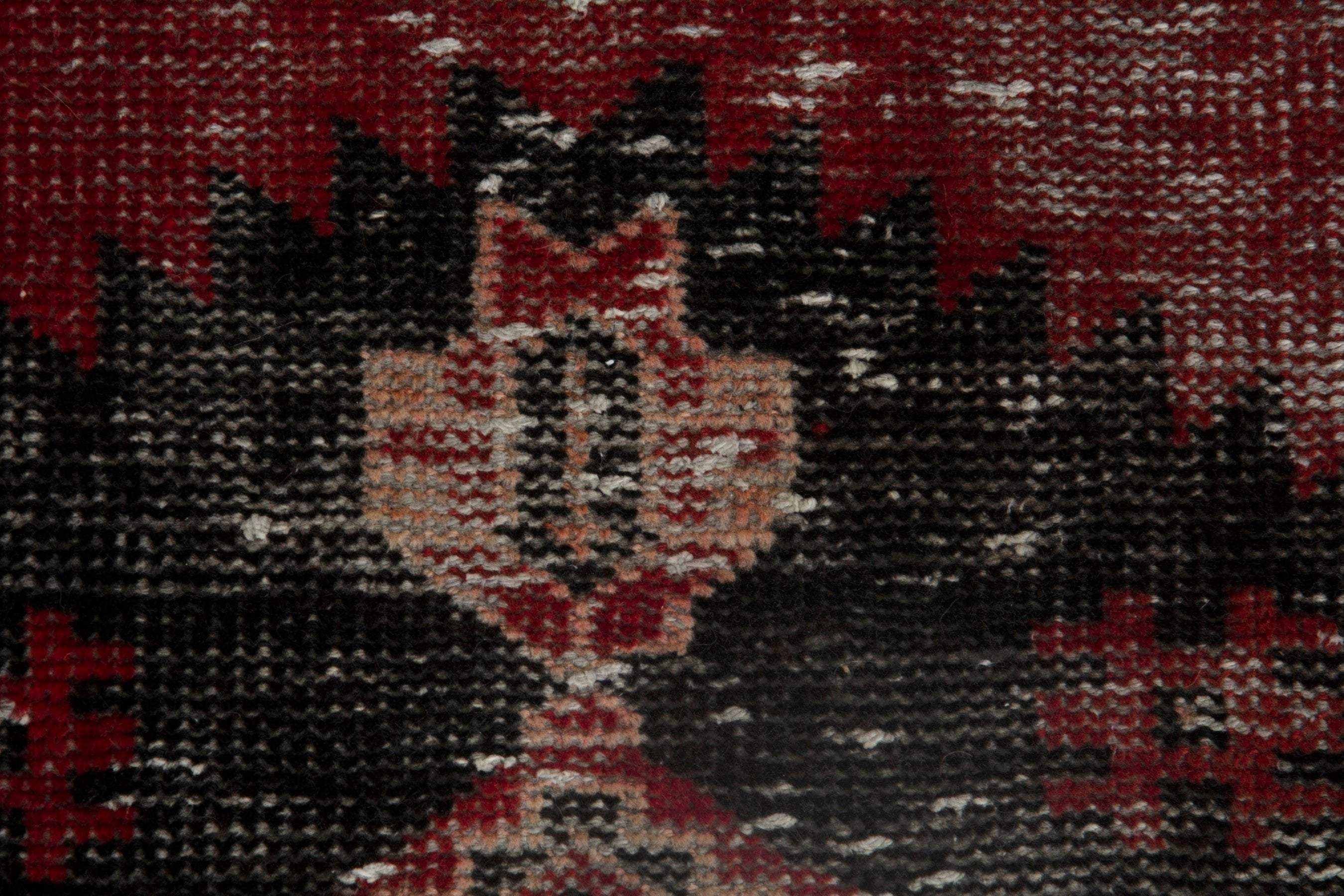 Persian Ferdos accent rug in faded red and deep red, view 11 of 16