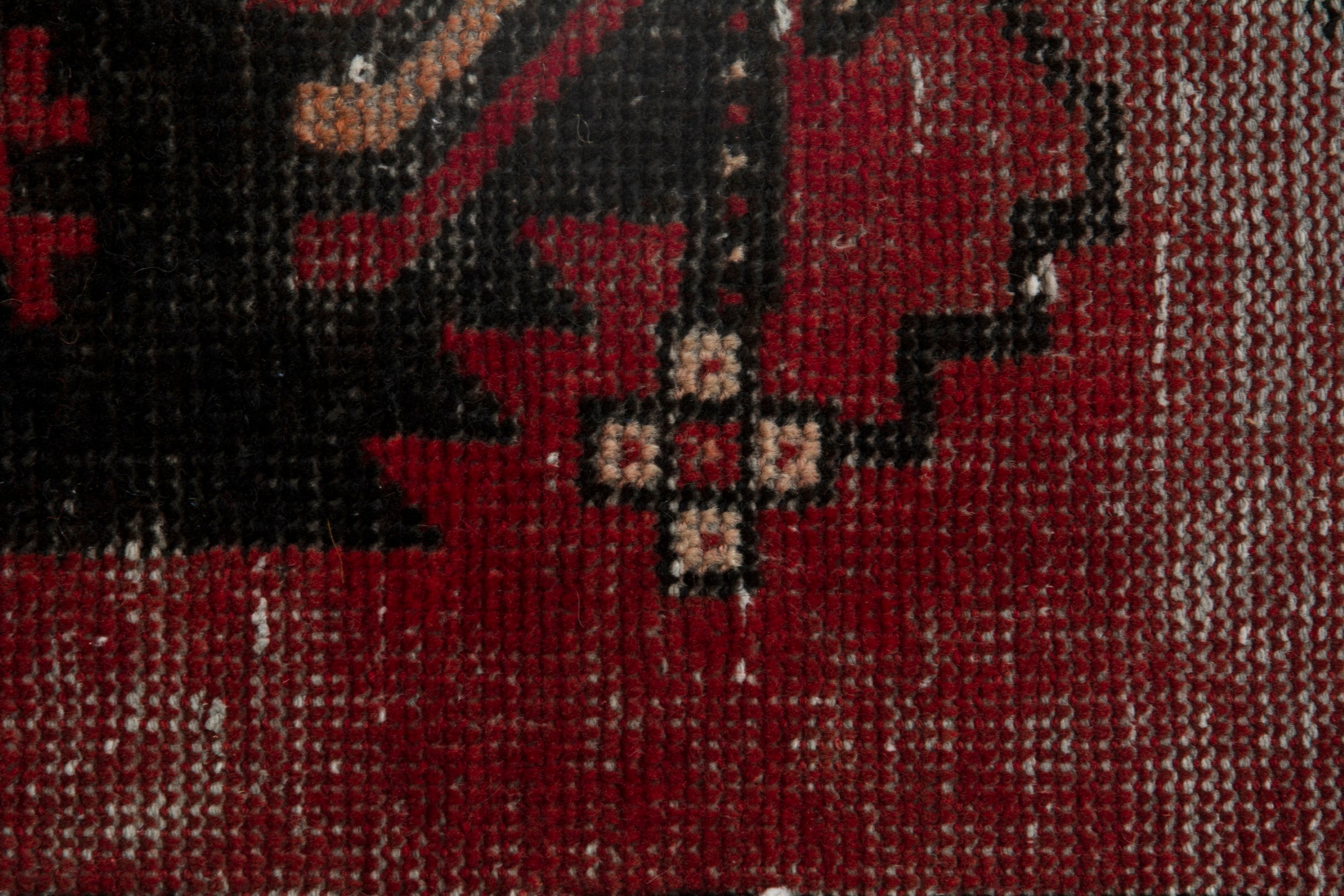 Persian Ferdos accent rug in faded red and deep red, view 12 of 16