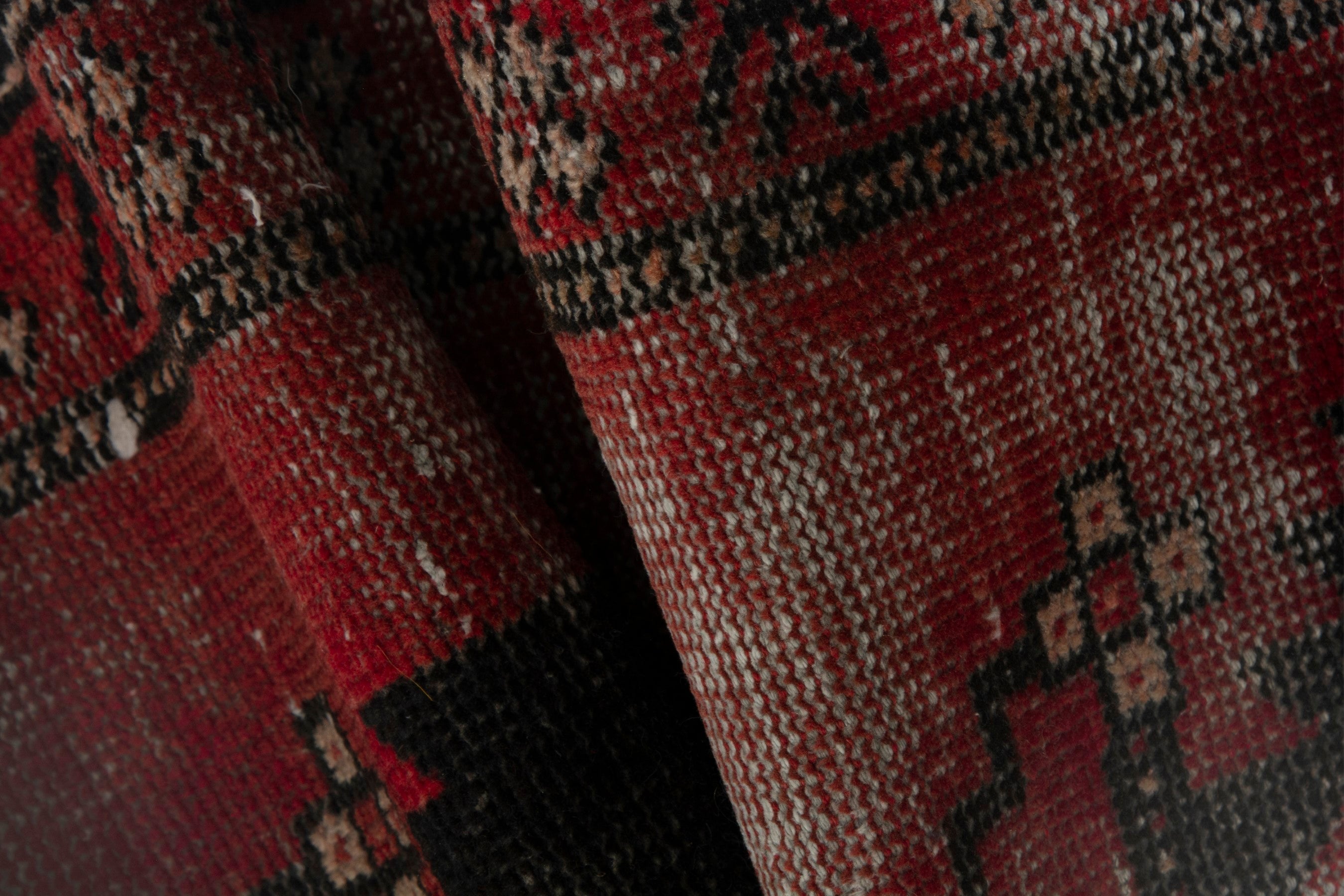 Persian Ferdos accent rug in faded red and deep red, view 15 of 16