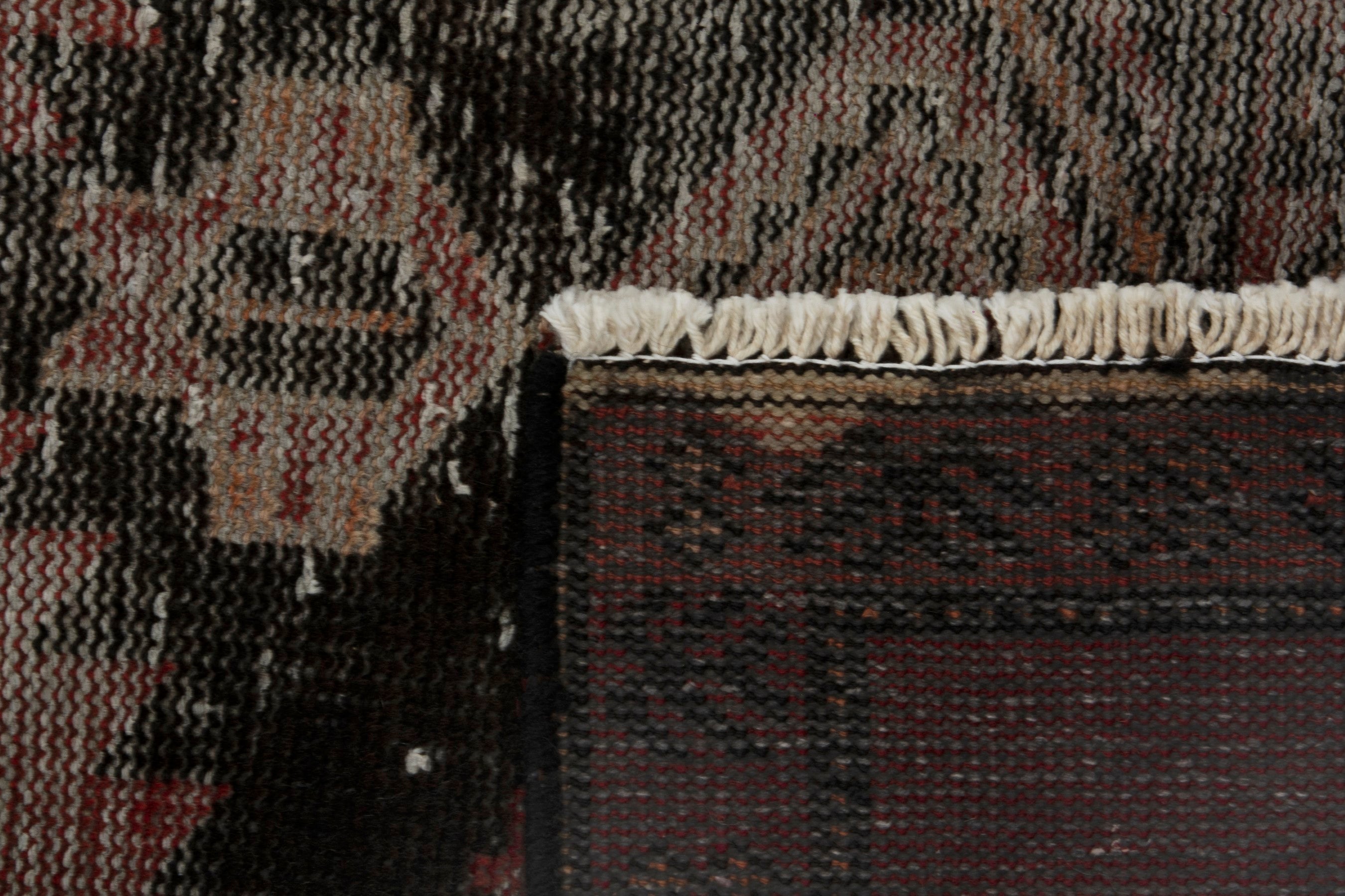 Persian Ferdos accent rug in faded red and deep red, view 16 of 16