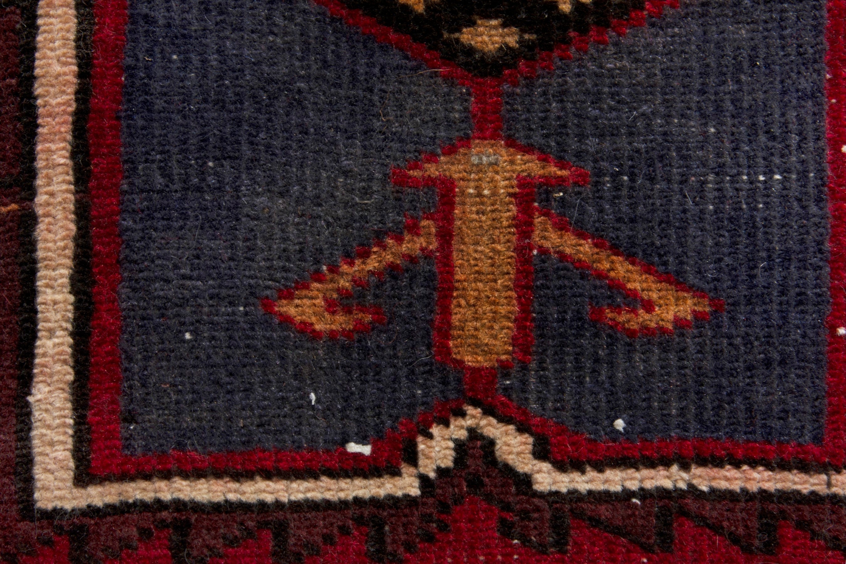 Persian Ardabil area rug in deep red and cream, view 11 of 17