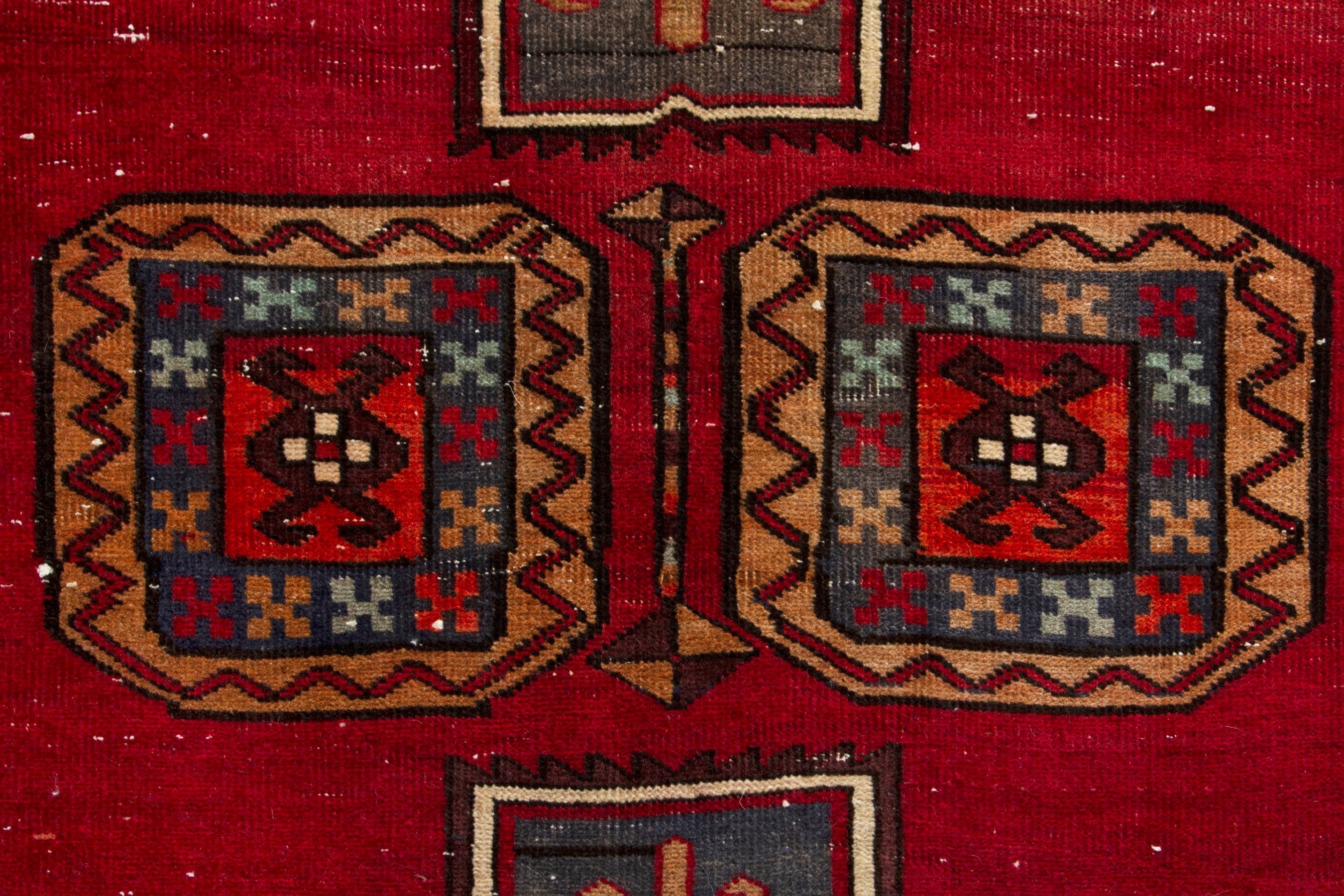 Persian Ardabil area rug in deep red and cream, view 13 of 17
