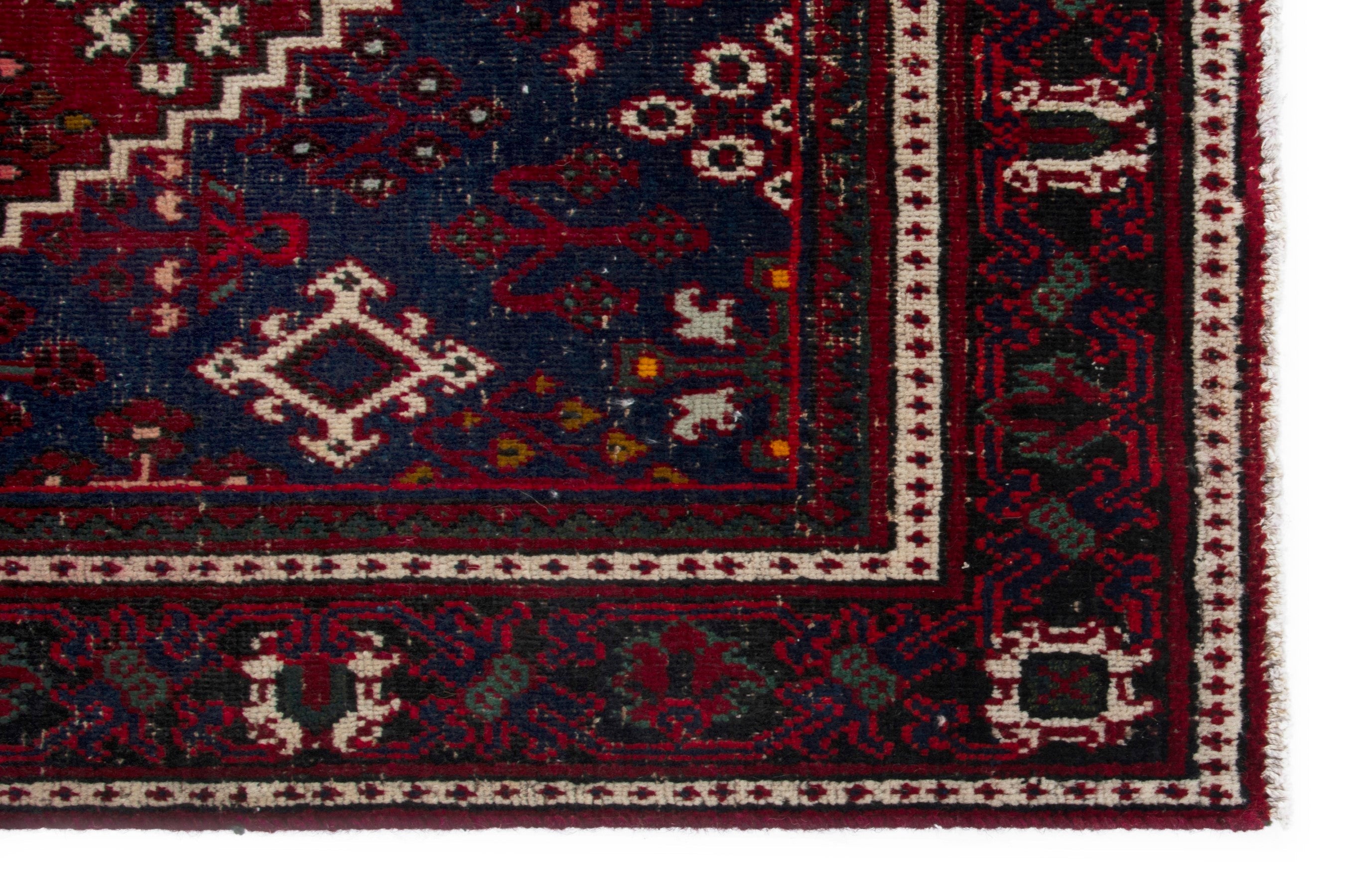 Persian Joshaghan area rug in burgundy and deep red, view 10 of 18