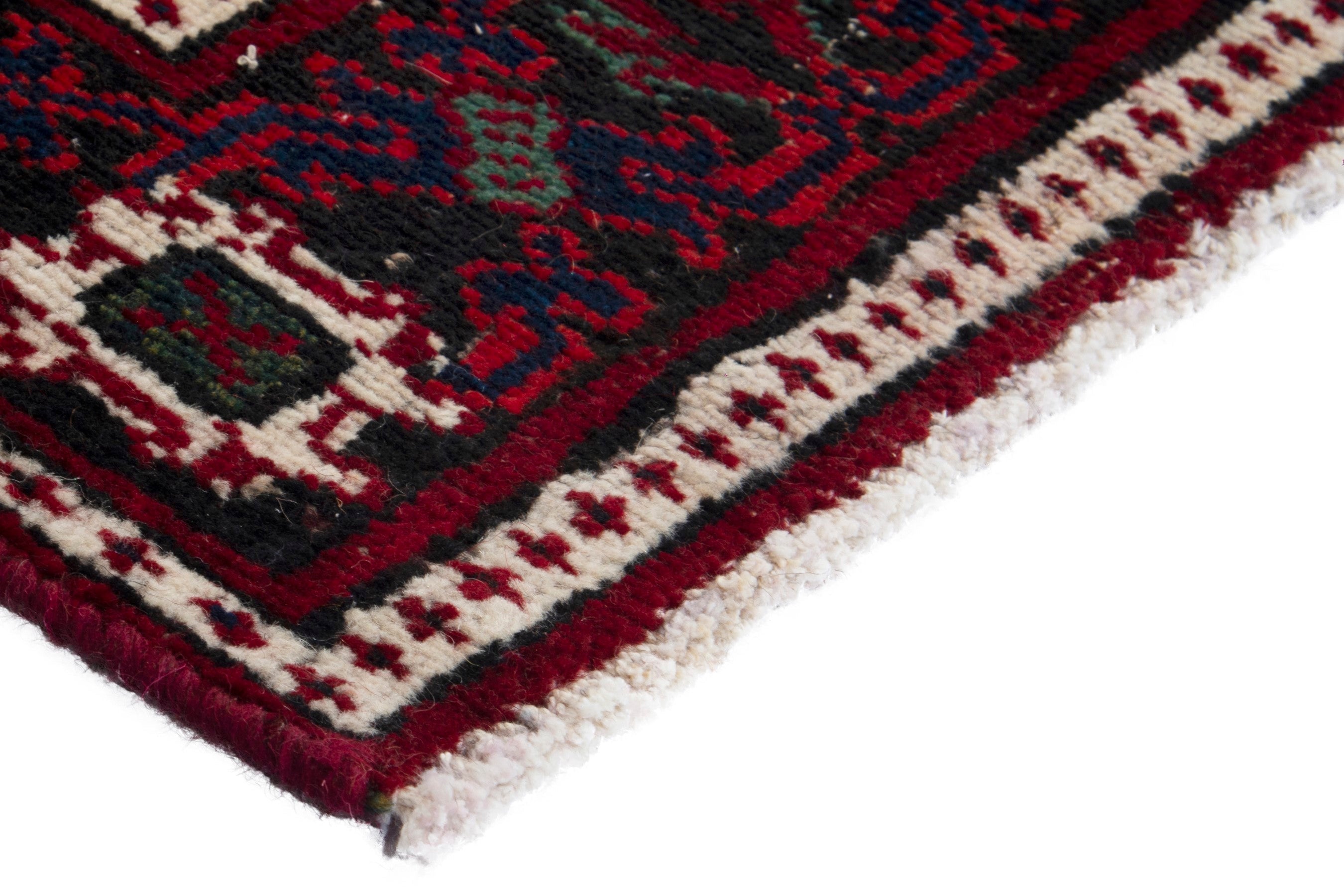 Persian Joshaghan area rug in burgundy and deep red, view 4 of 18