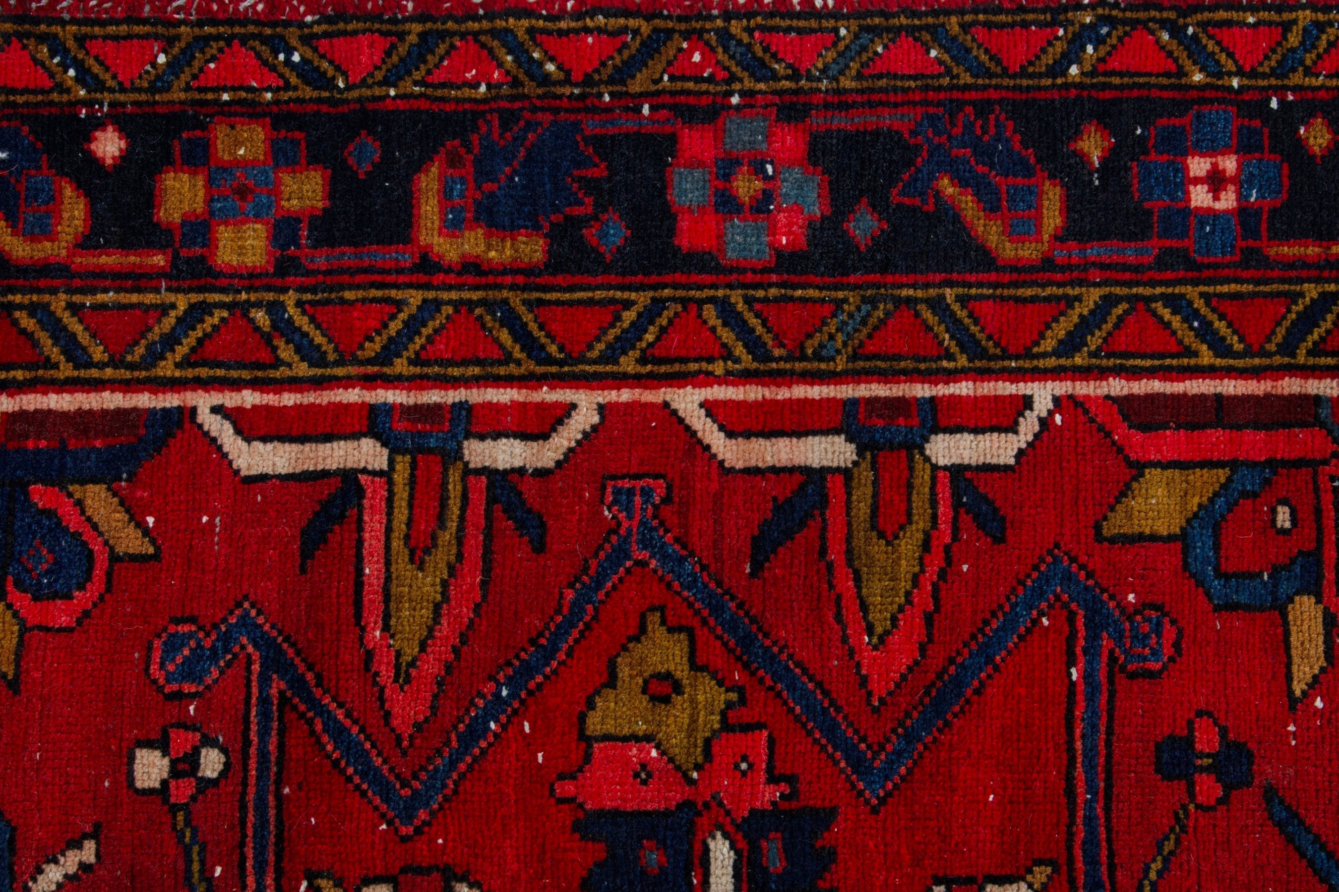 Persian Gorevan runner rug in deep red and burgundy, view 12 of 20