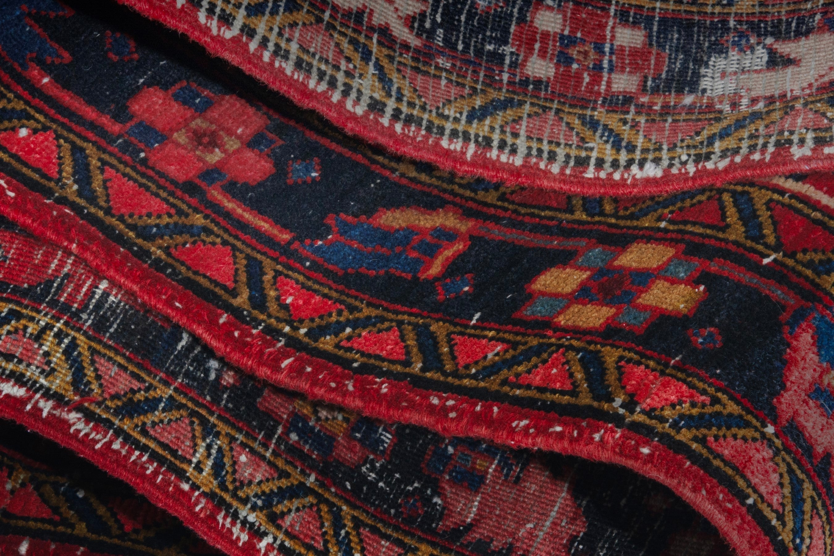 Persian Gorevan runner rug in deep red and burgundy, view 15 of 20