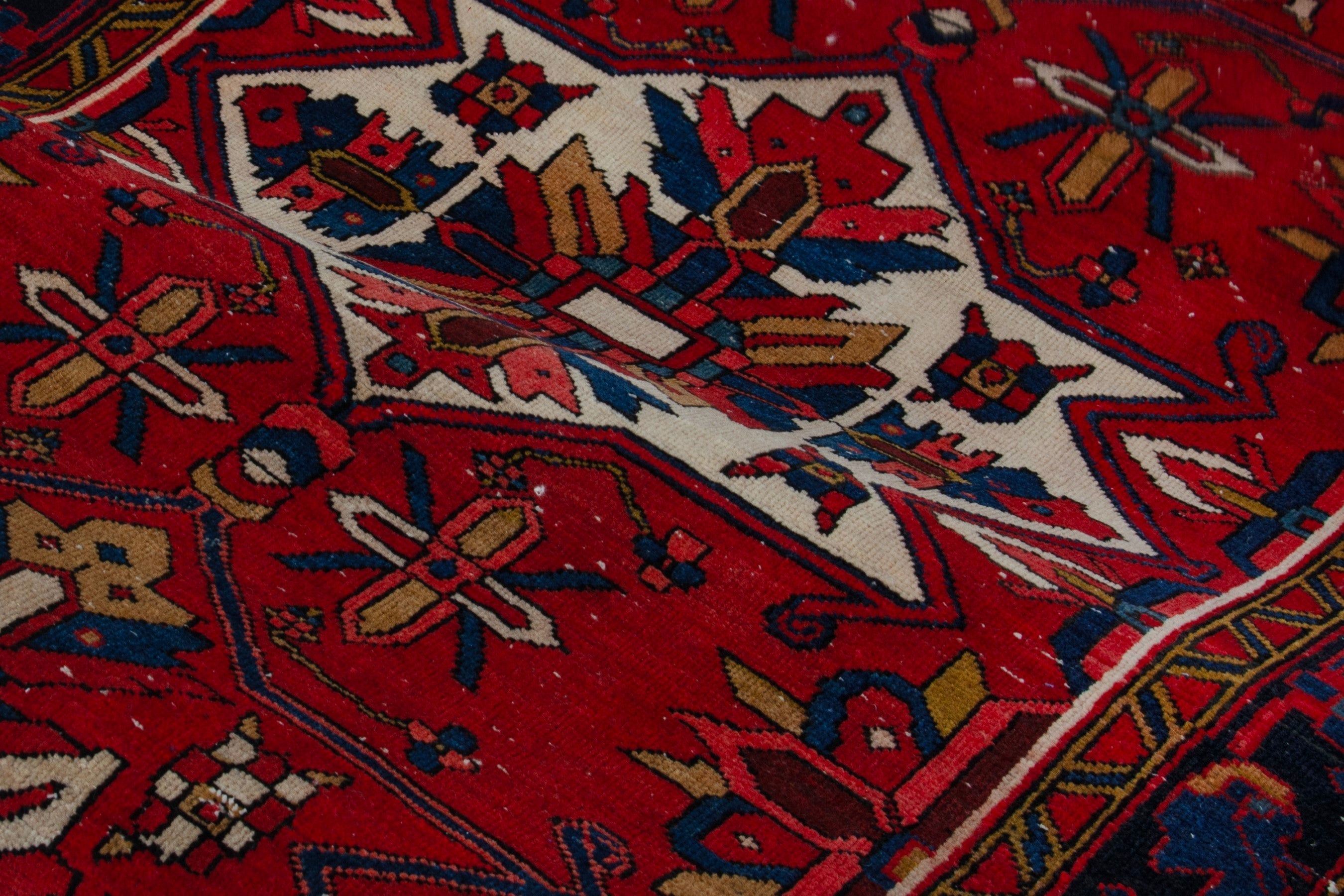 Persian Gorevan runner rug in deep red and burgundy, view 18 of 20