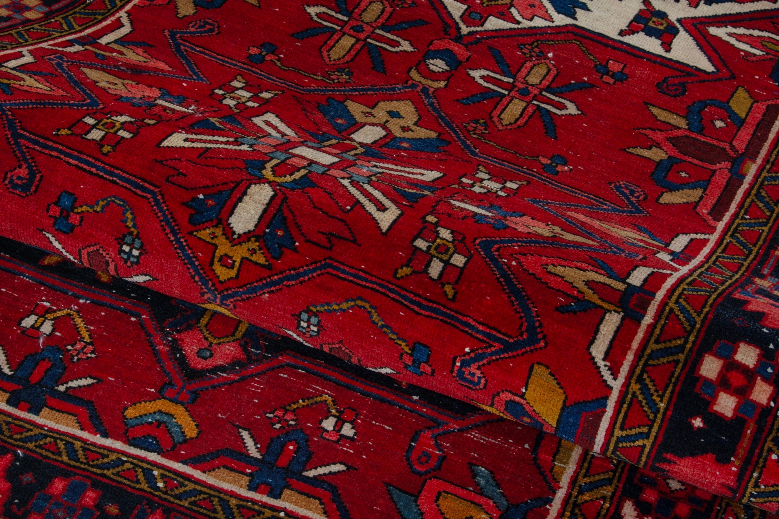 Persian Gorevan runner rug in deep red and burgundy, view 19 of 20
