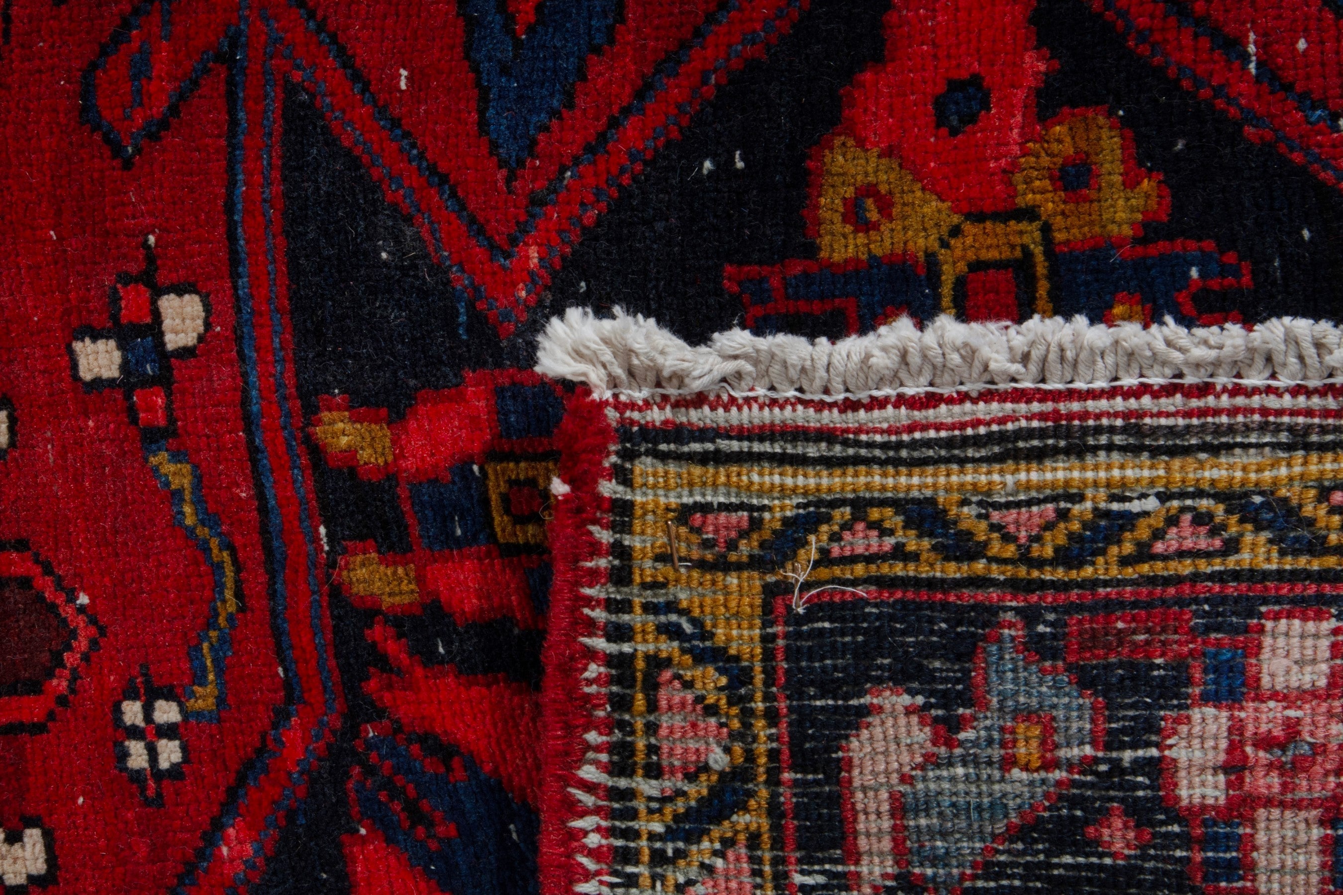 Persian Gorevan runner rug in deep red and burgundy, view 20 of 20