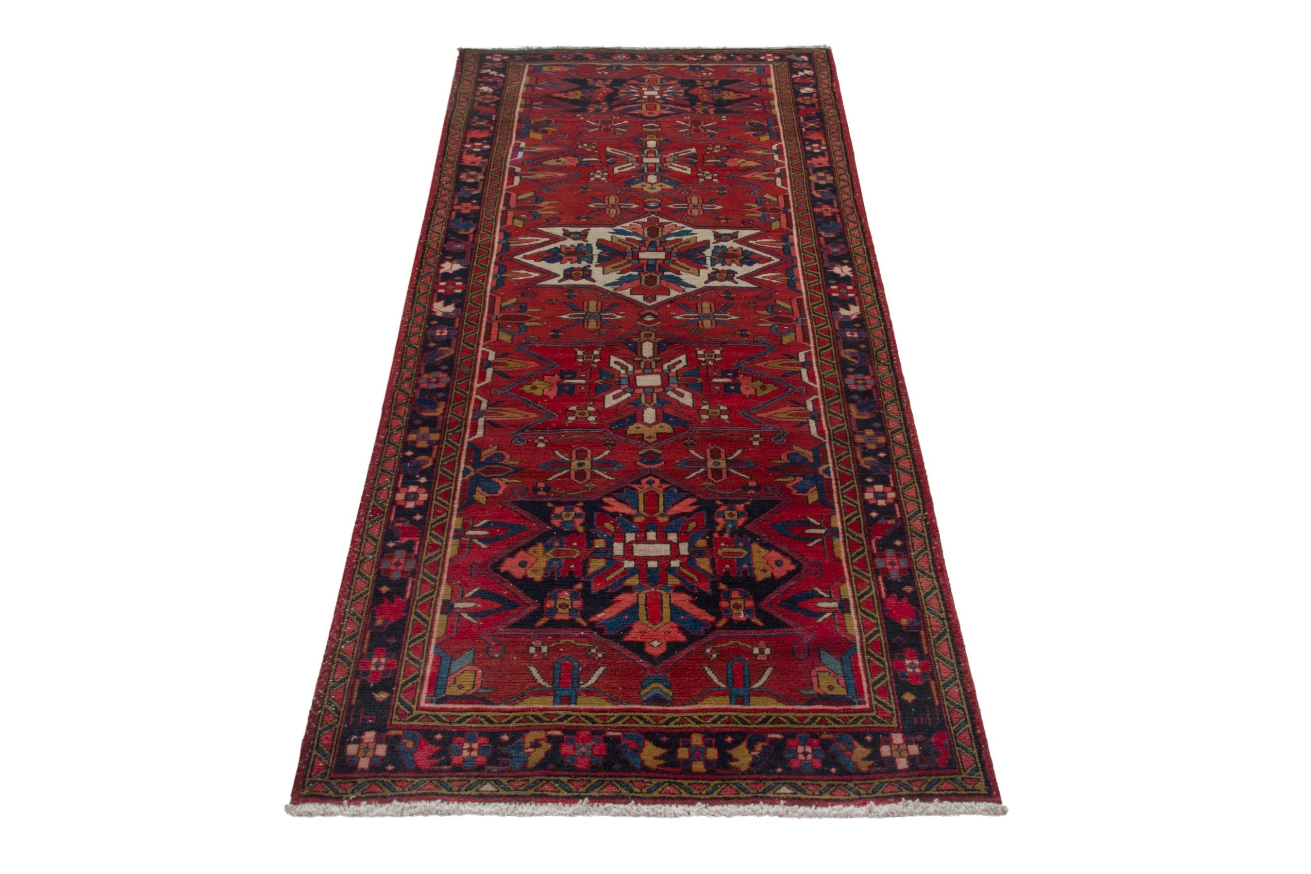 Persian Gorevan runner rug in deep red and burgundy, view 2 of 20