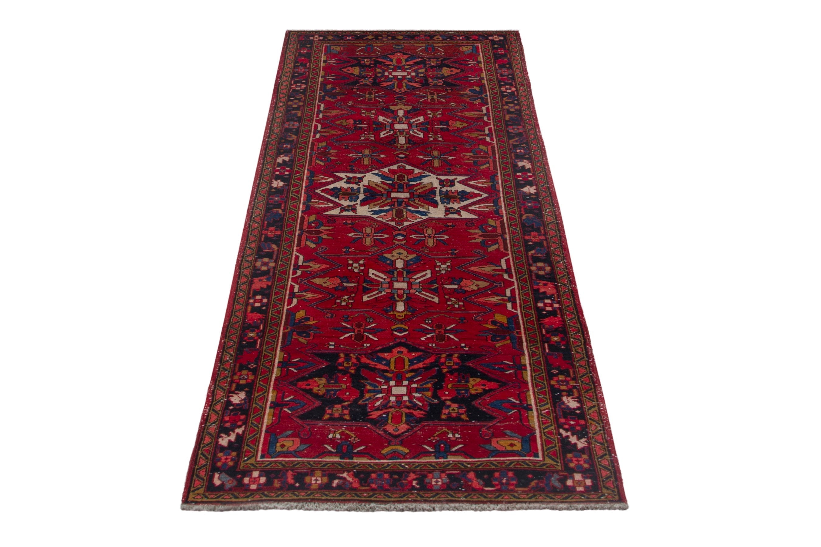 Persian Gorevan runner rug in deep red and burgundy, view 3 of 20