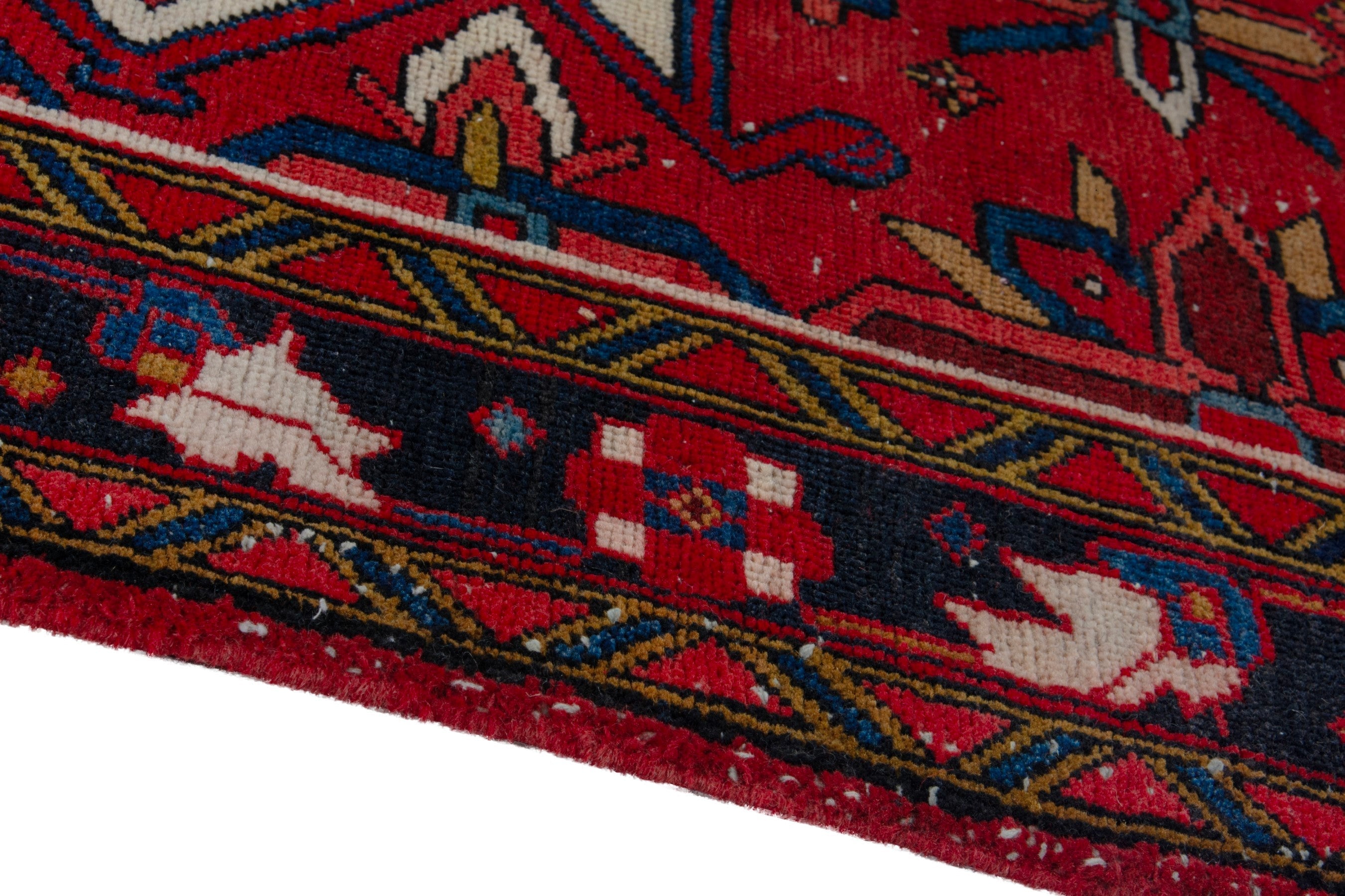 Persian Gorevan runner rug in deep red and burgundy, view 5 of 20