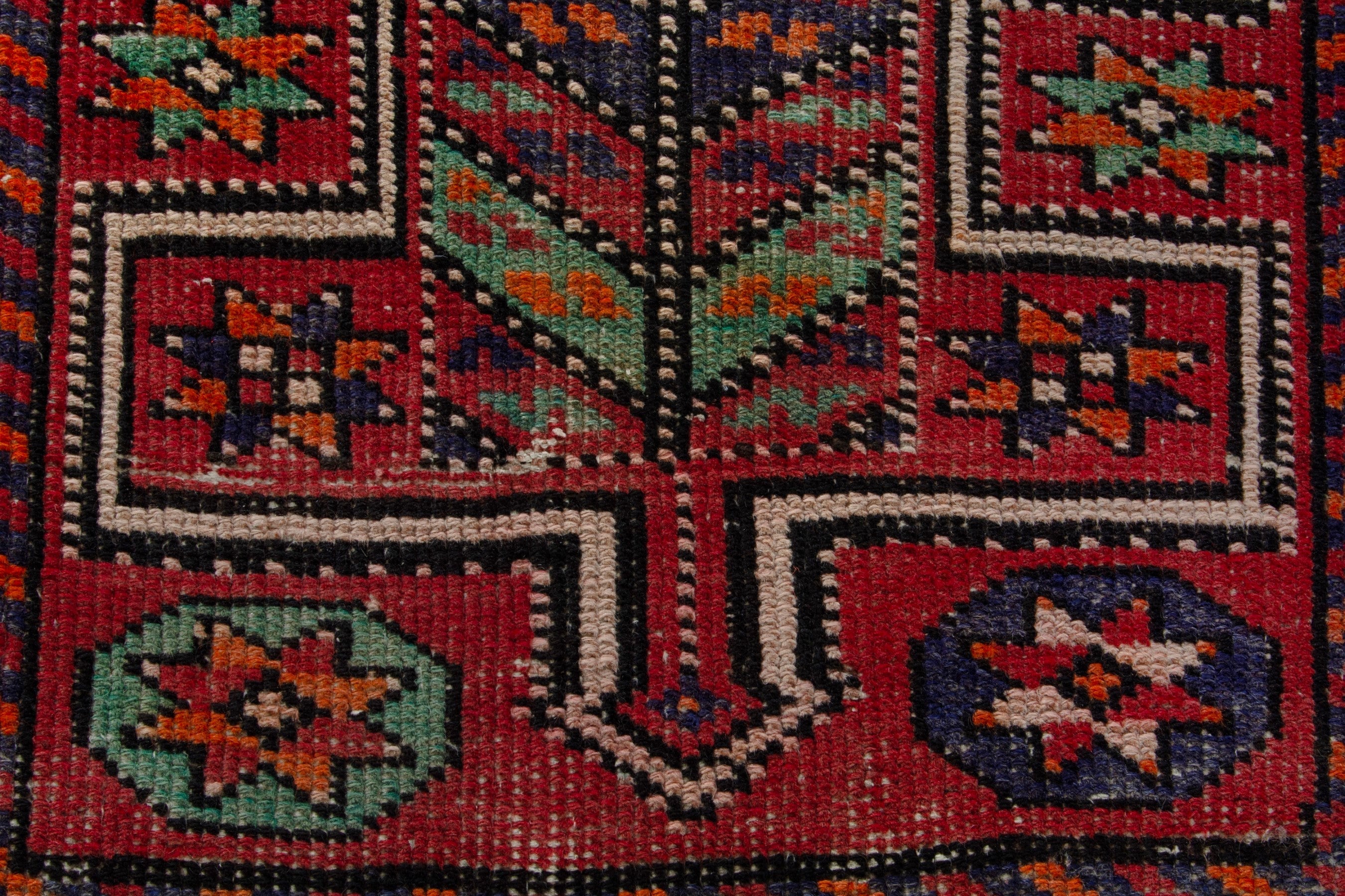 Persian Ghoochan runner rug in burgundy and deep red, view 12 of 18