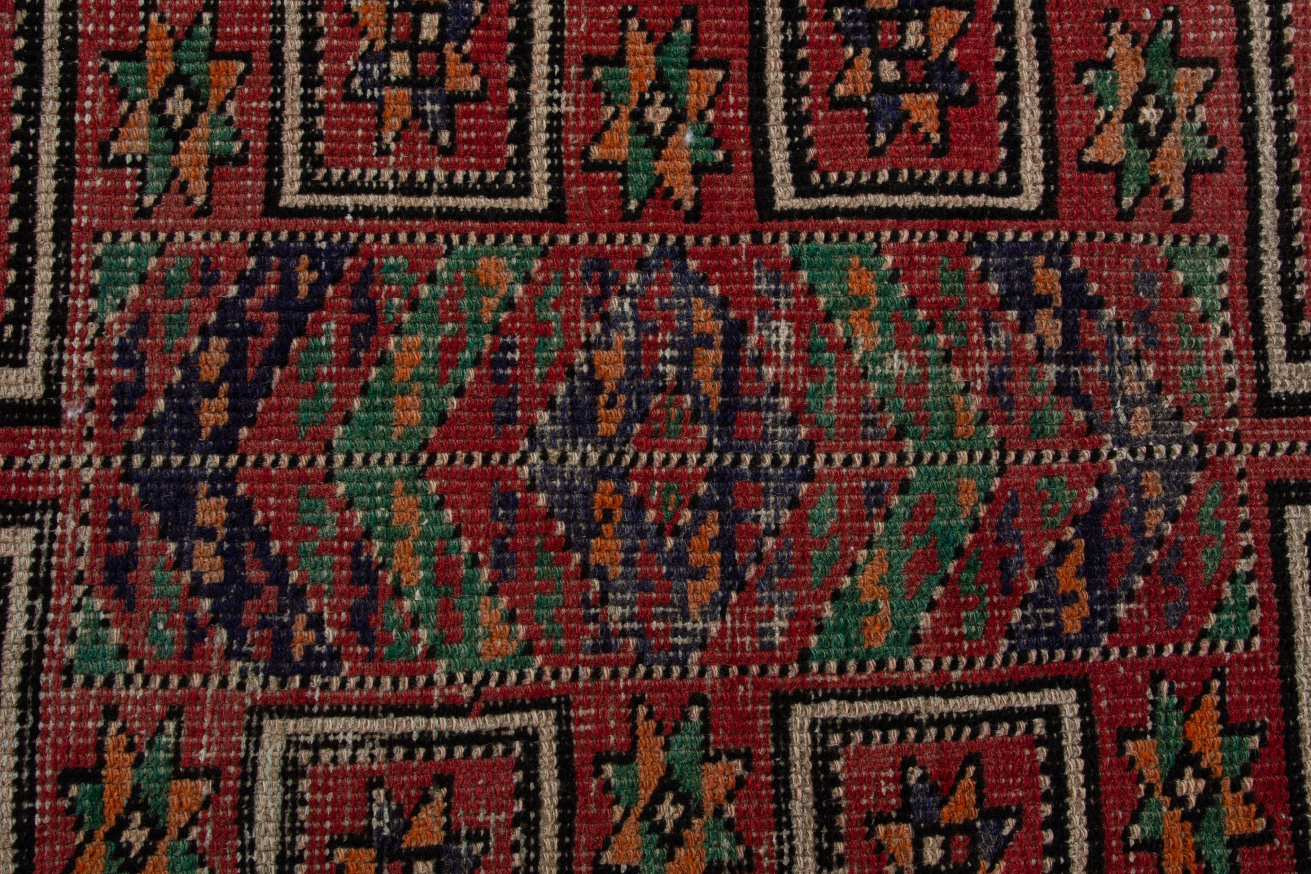 Persian Ghoochan runner rug in burgundy and deep red, view 14 of 18