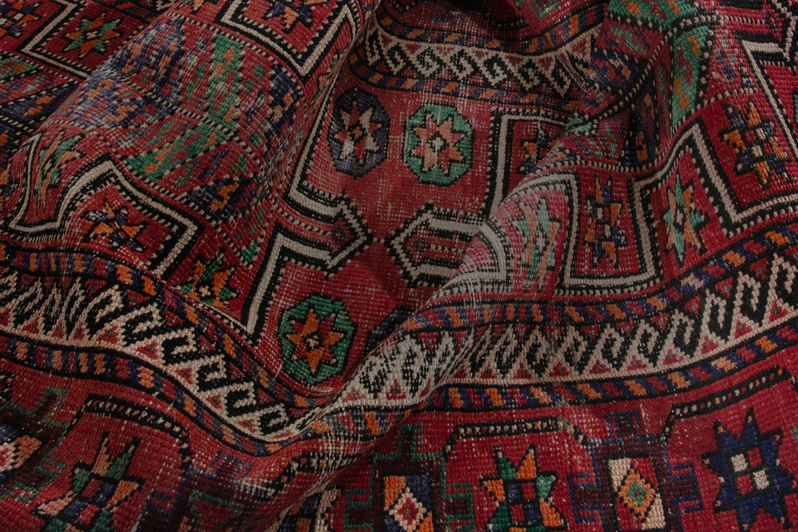 Persian Ghoochan runner rug in burgundy and deep red, view 15 of 18