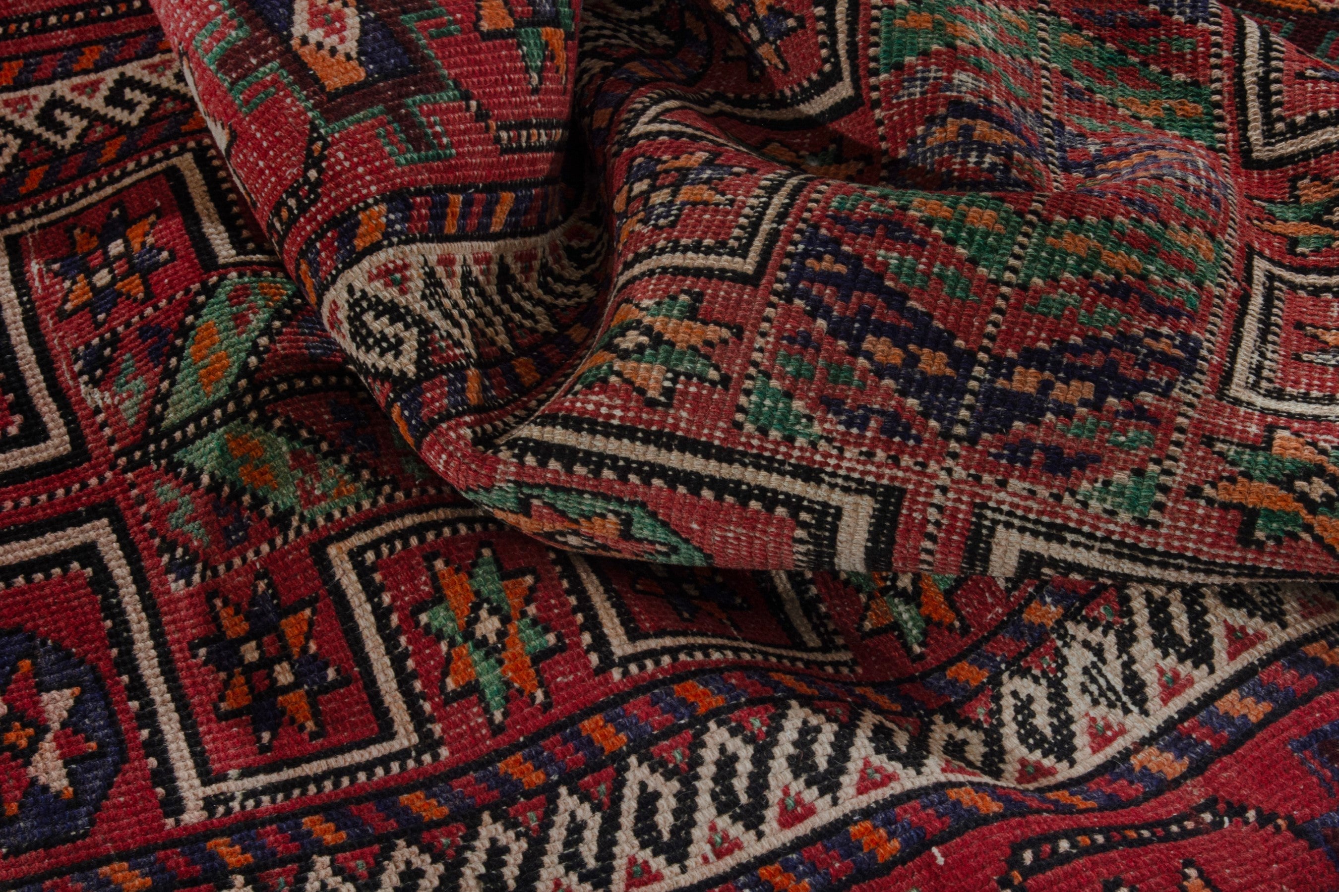 Persian Ghoochan runner rug in burgundy and deep red, view 16 of 18