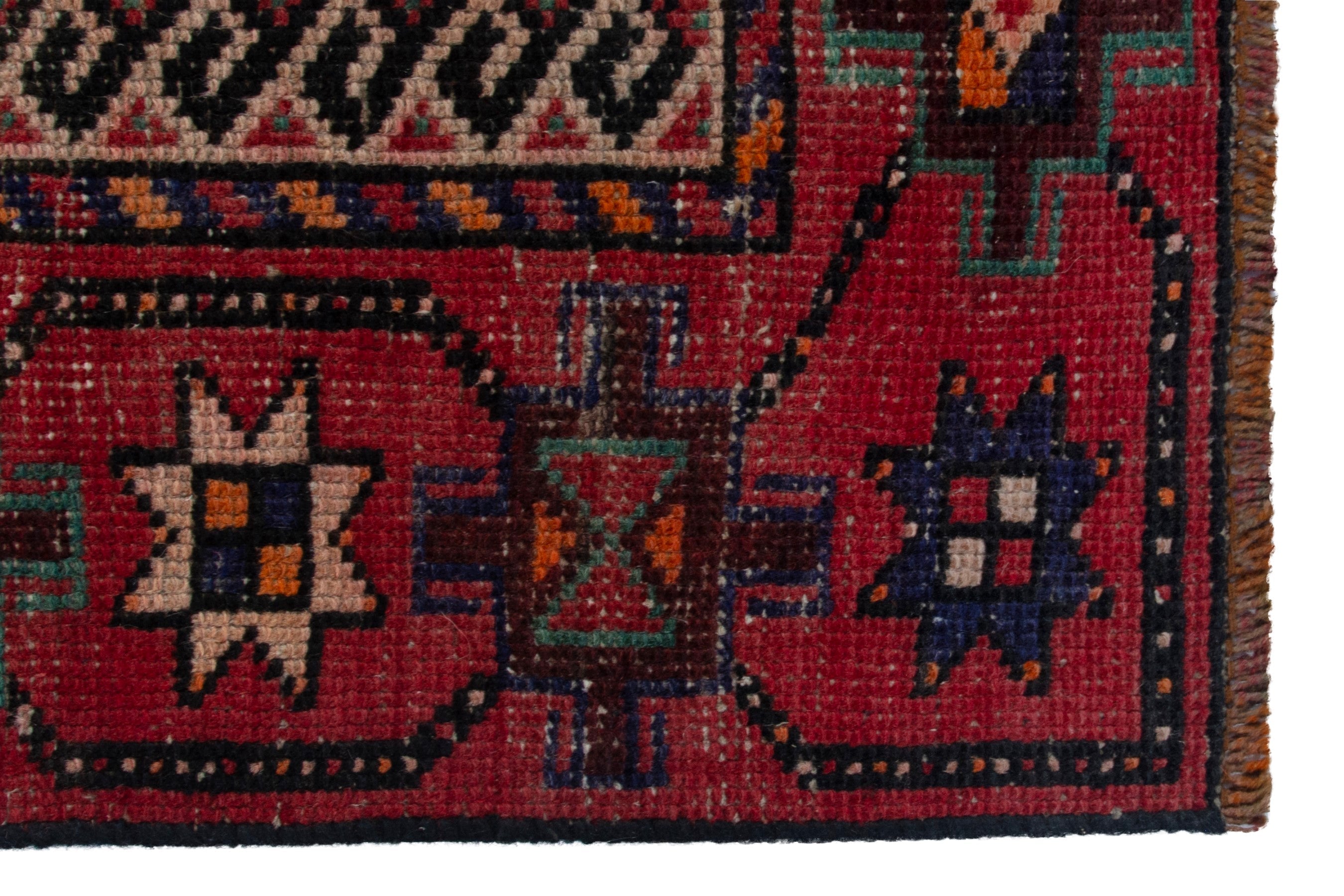 Persian Ghoochan runner rug in burgundy and deep red, view 10 of 18