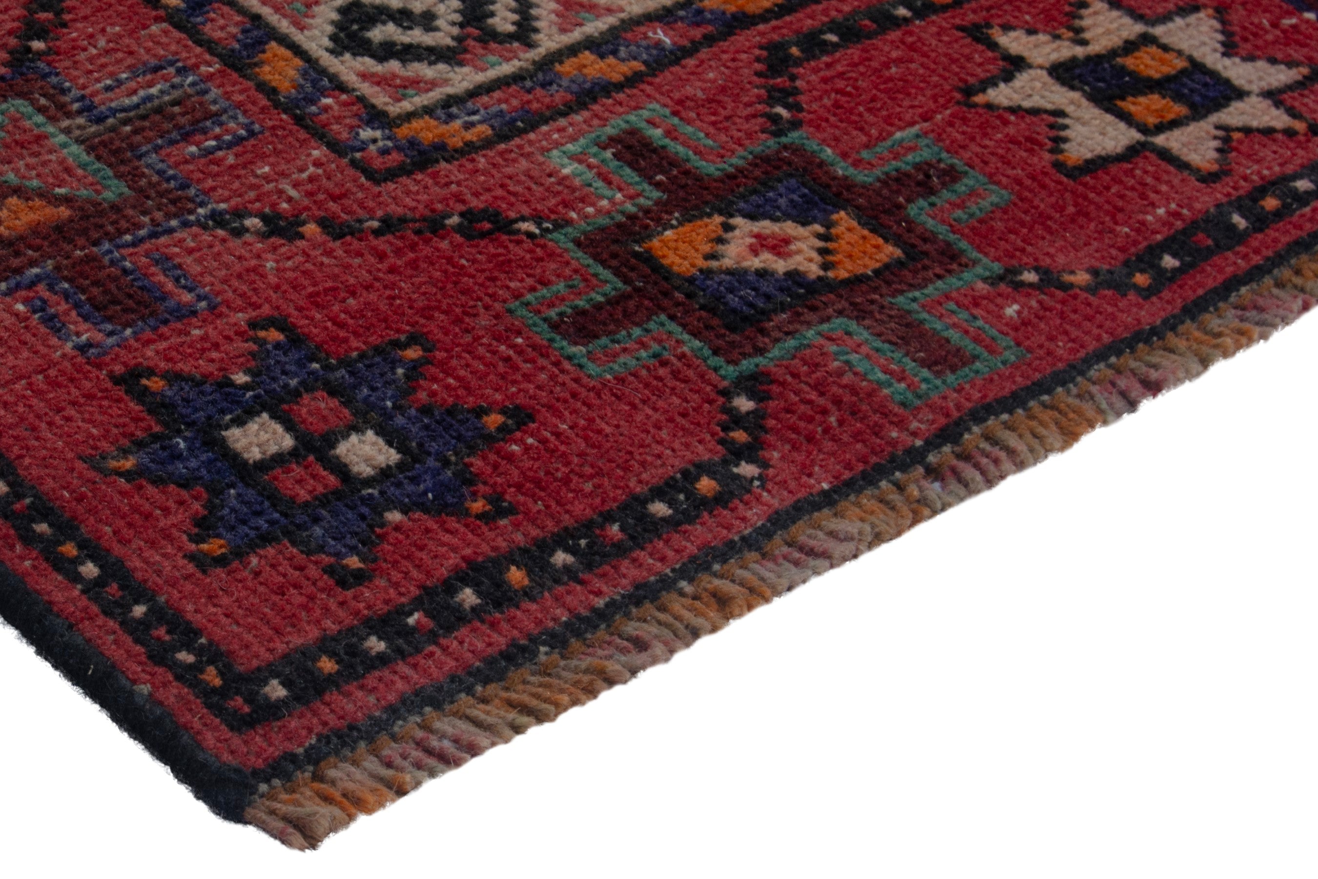 Persian Ghoochan runner rug in burgundy and deep red, view 4 of 18