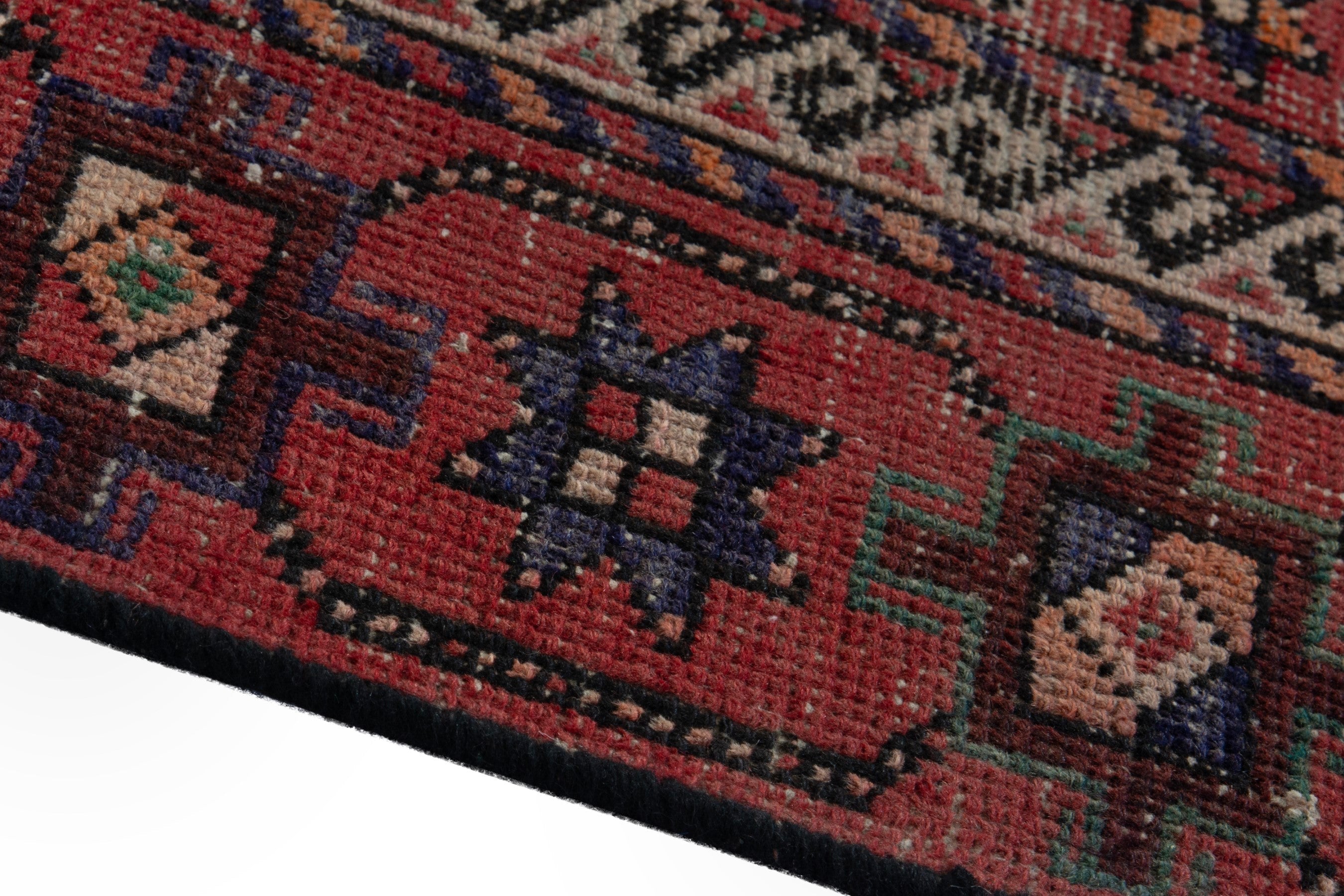 Persian Ghoochan runner rug in burgundy and deep red, view 5 of 18