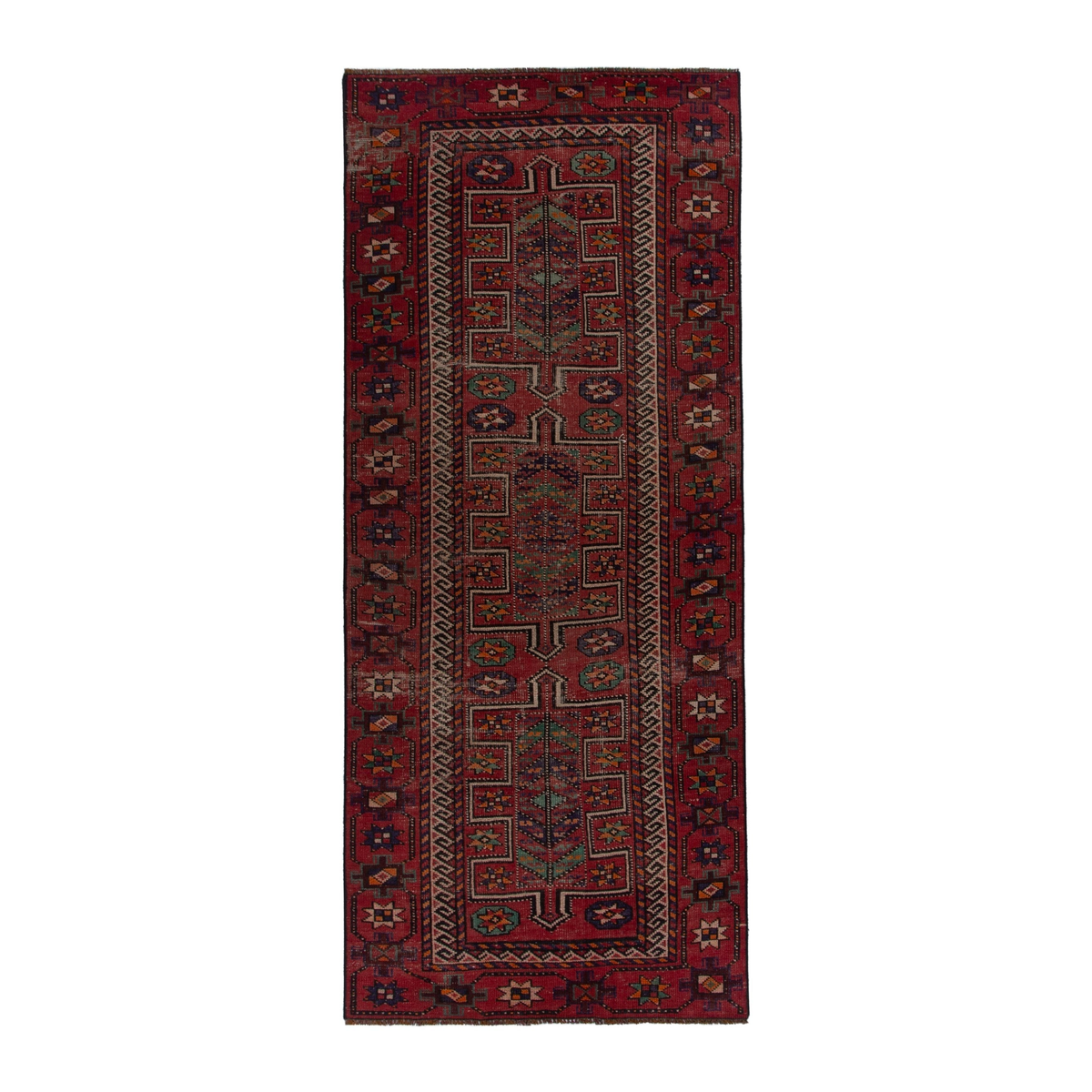 Persian Ghoochan runner rug in burgundy and deep red, 3'10" x 9'5"