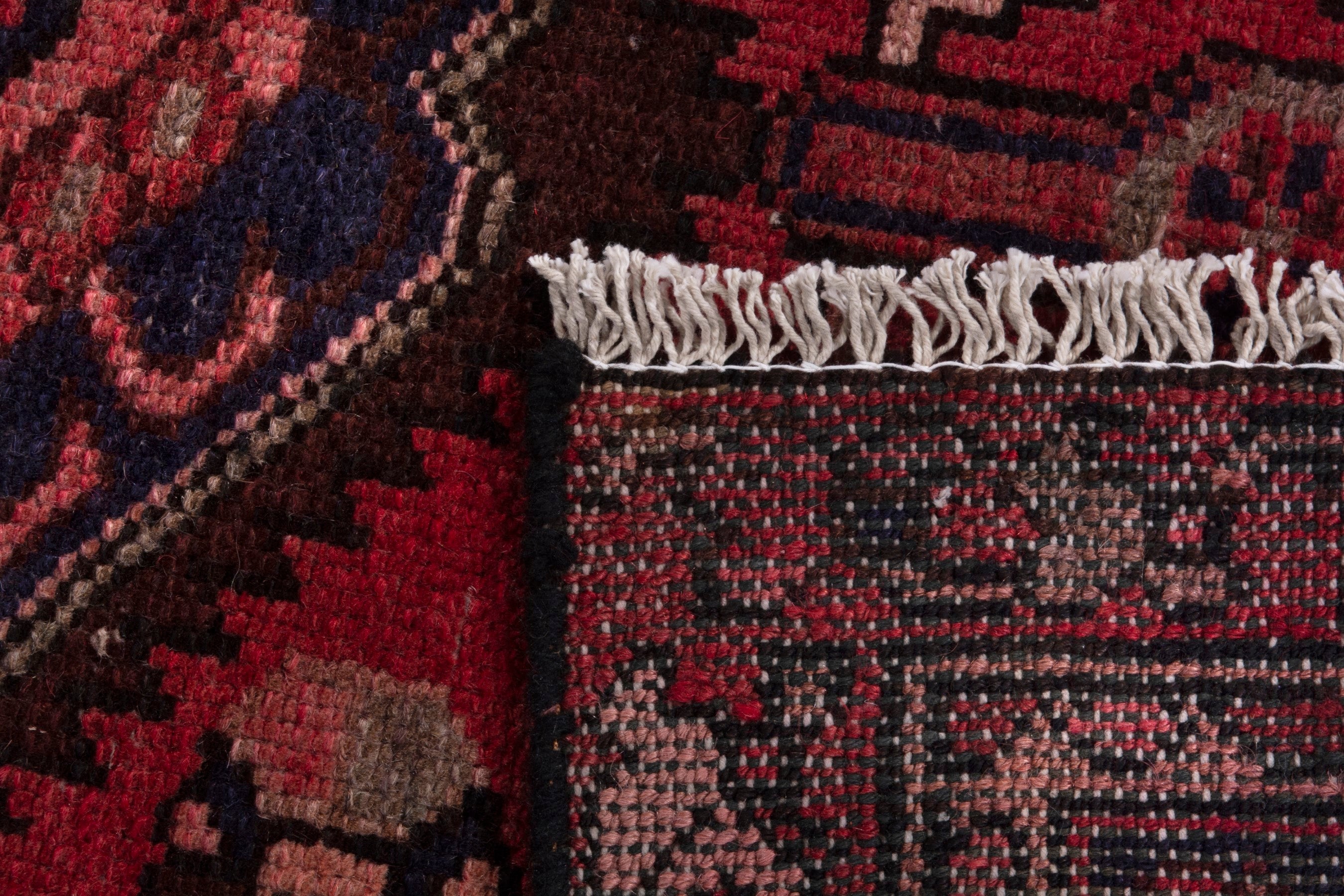 Persian Zanjan runner rug in deep red and burgundy, view 17 of 17