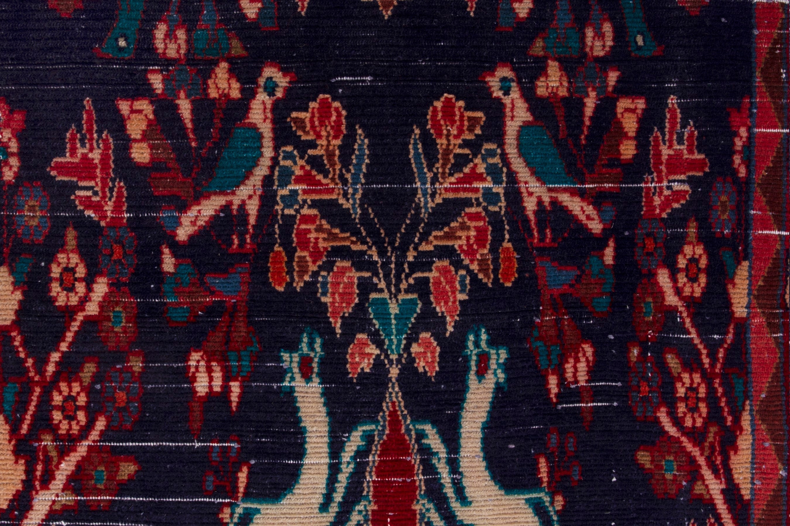 Persian Arak runner rug in navy and deep red, view 12 of 18