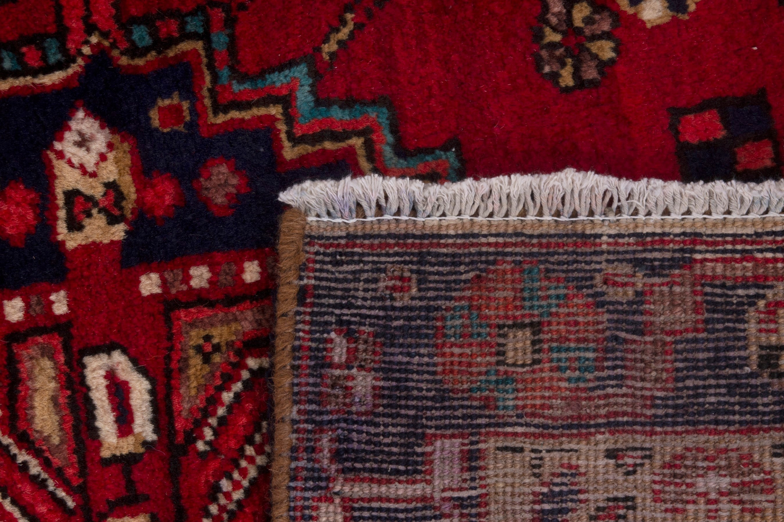 Persian Gorevan runner rug in deep red and cream, view 18 of 18