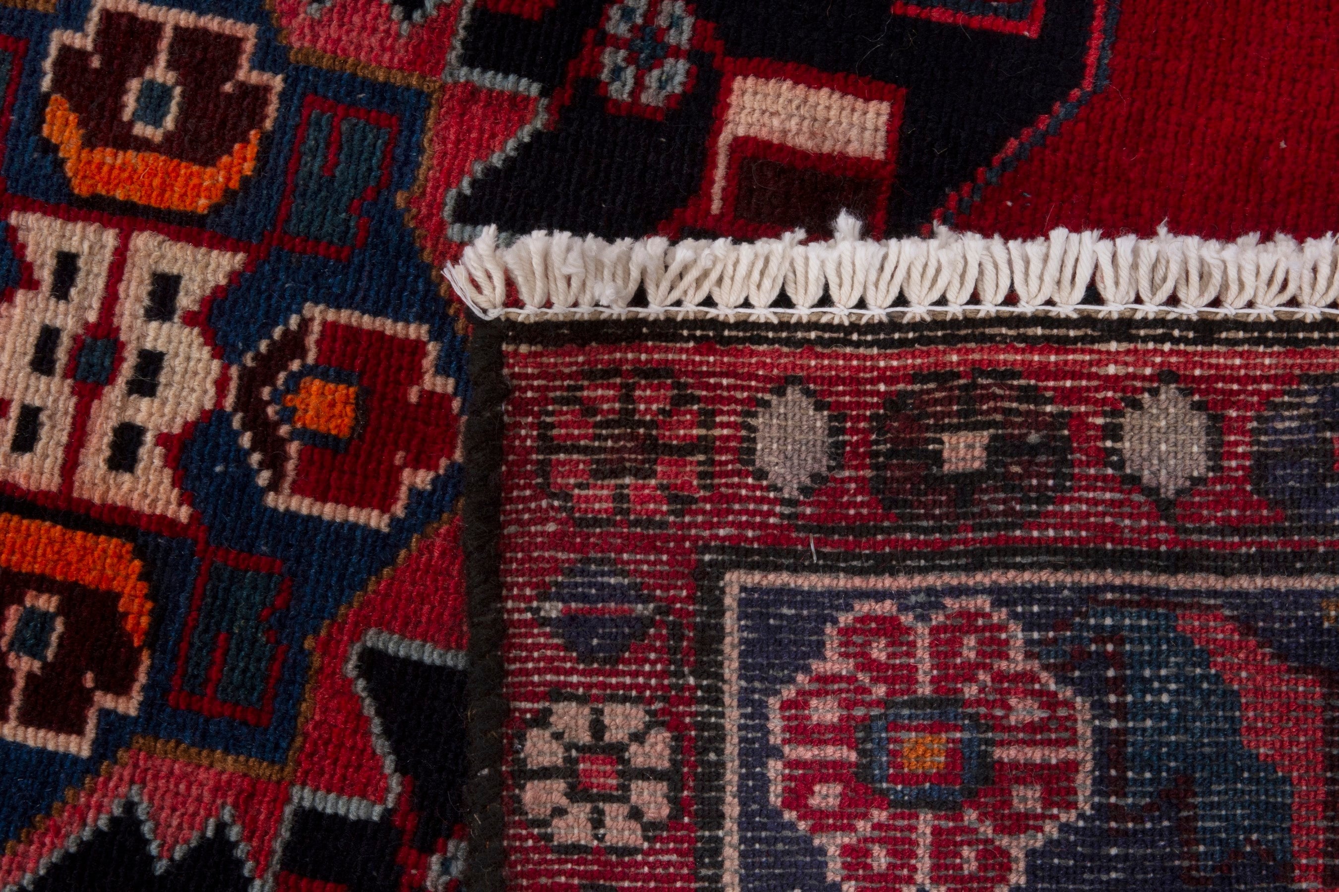Persian Zanjan runner rug in deep red and burgundy, view 17 of 17