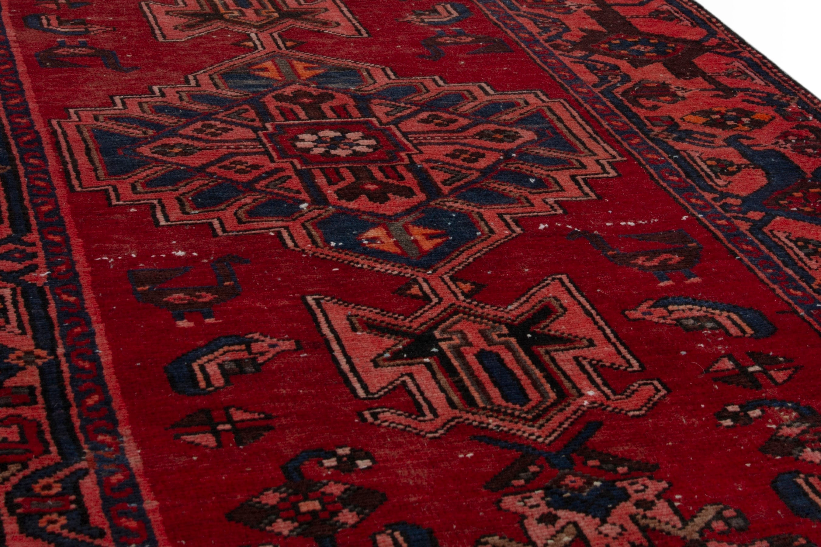 Persian Zanjan runner rug in deep red and burgundy, view 8 of 18